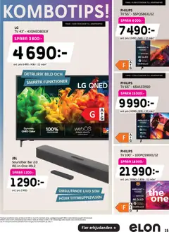 Elon erbjudanden - Förhandsvisning av reklamblad från butik Elon aktuell från 19/10/2026 | Sida: 15 | Produkter: Soundbar, Tv