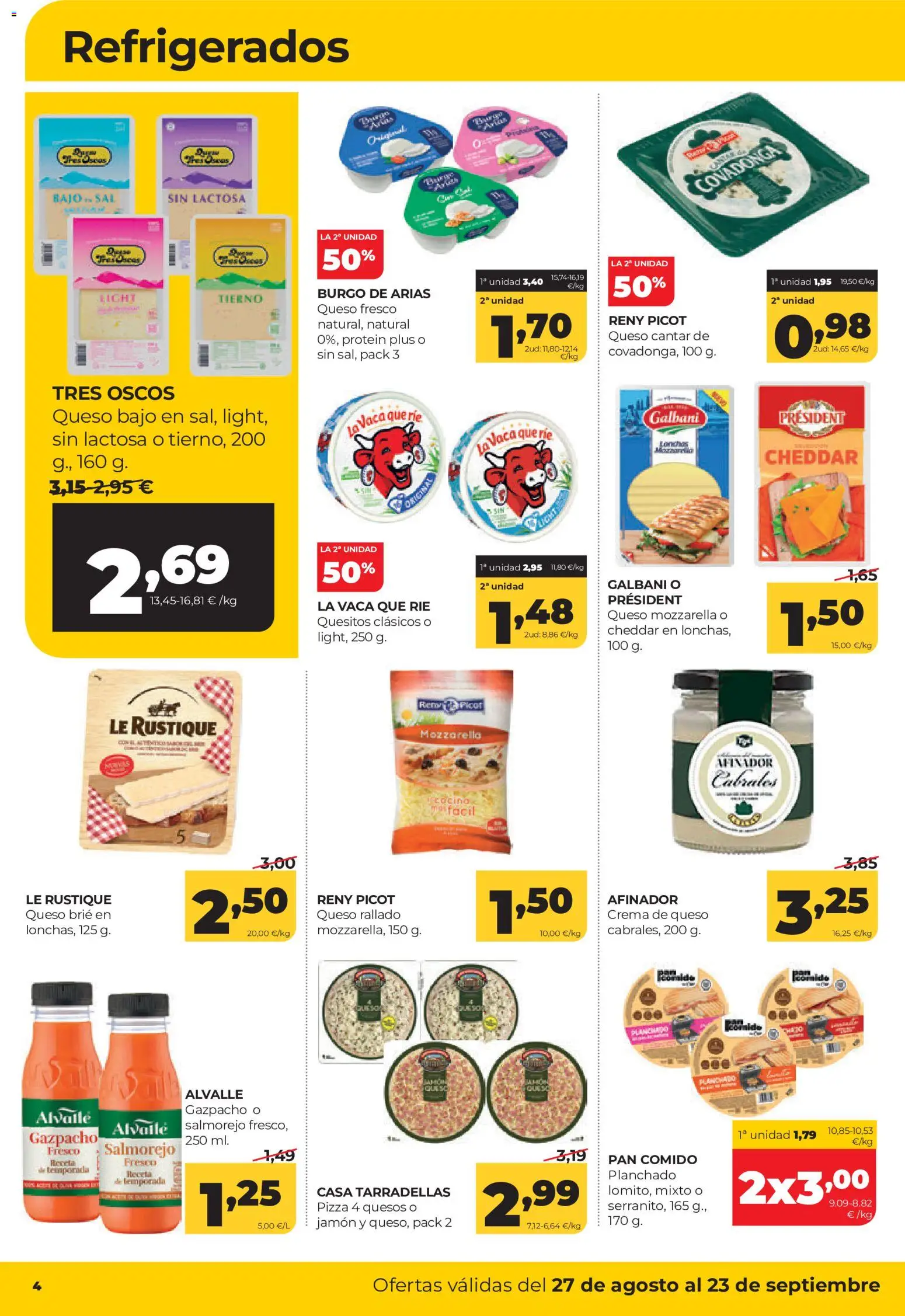 Alimerka folleto Asturias │ válido desde el 27/08/2026 | Página: 4 | Productos: Jamón, Queso fresco, Mozzarella, Crema