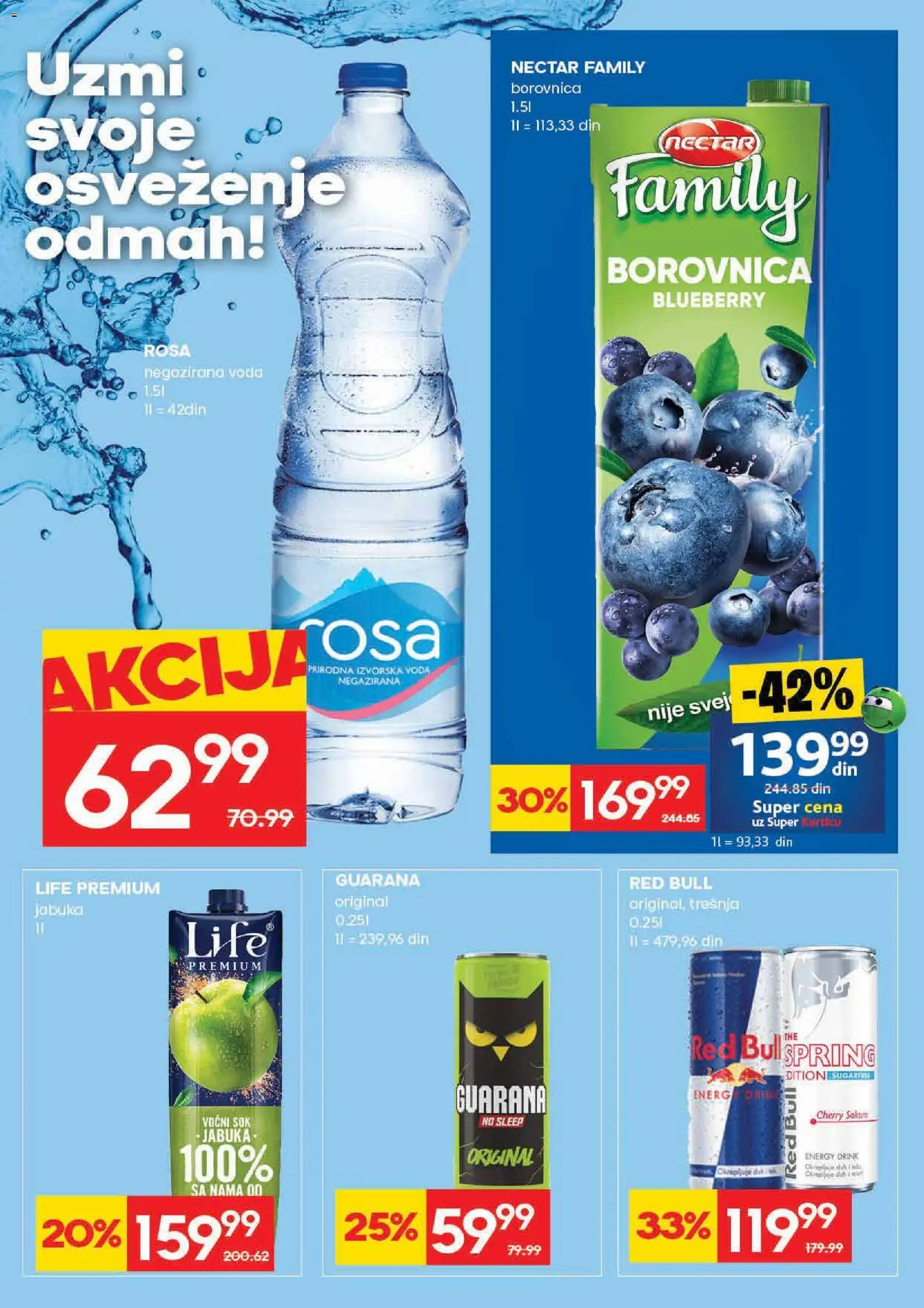 Mercator katalog - važi od 30.04.2026 | Strana: 25 | Proizvode: Borovnica, Voda, Sok, Red Bull