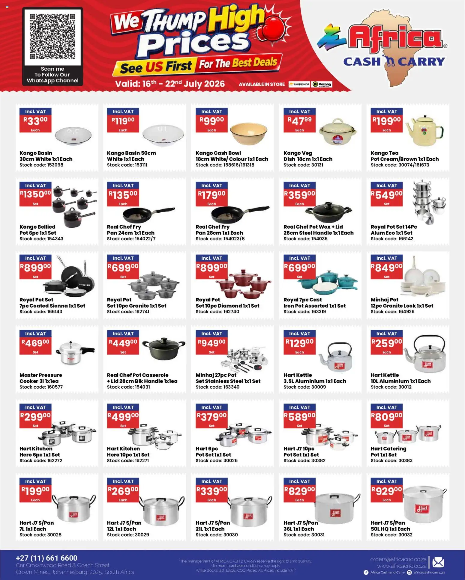 New Africa Cash & Carry catalogue – valid from 16/07/2026 | Page: 42 | Products: Iron, Cooker, Tea, Stock