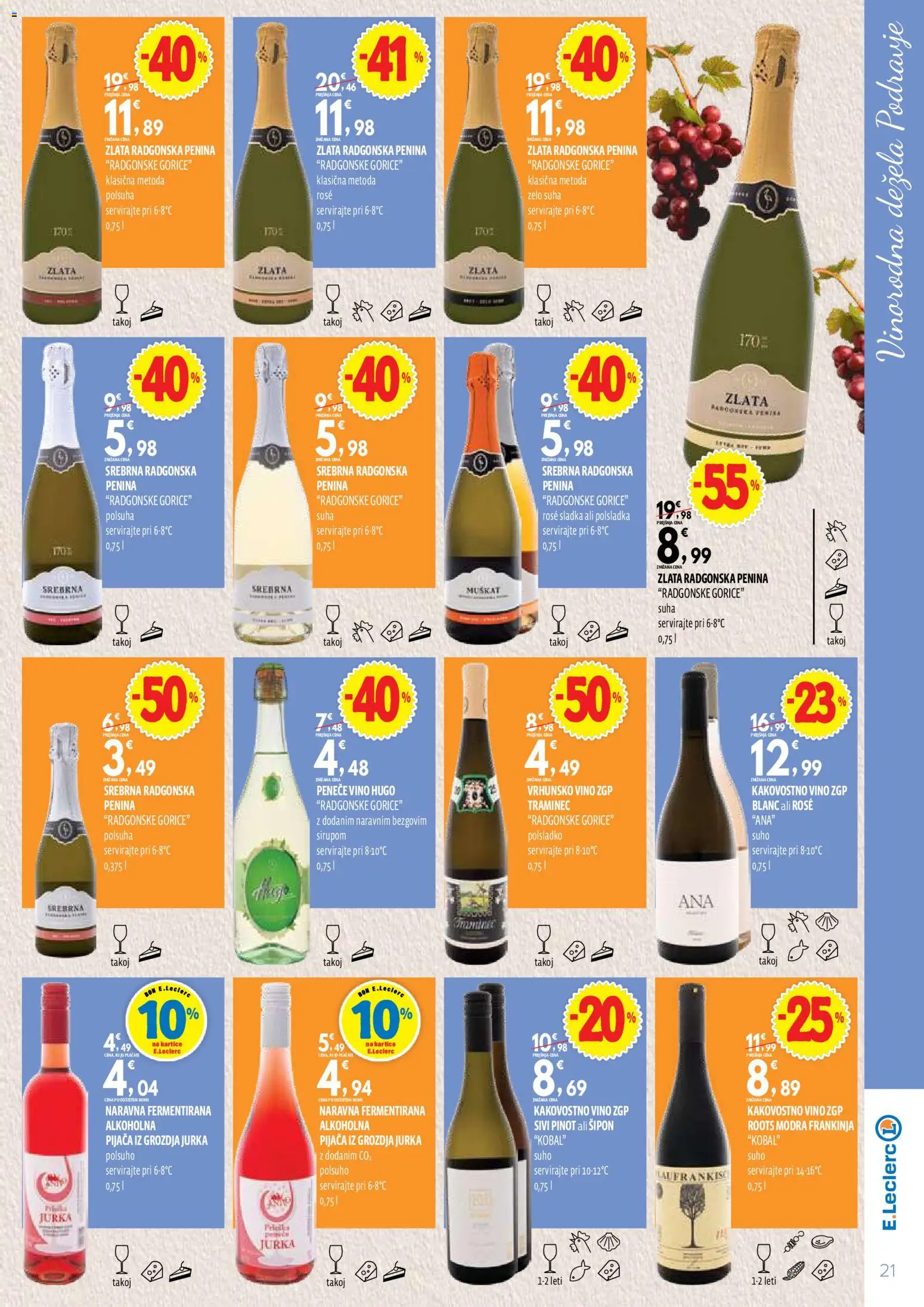Novi E.leclerc katalog ponudbe – veljaven od 13.10.2026 | Stran: 21 | Izdelki: Penina, Vino