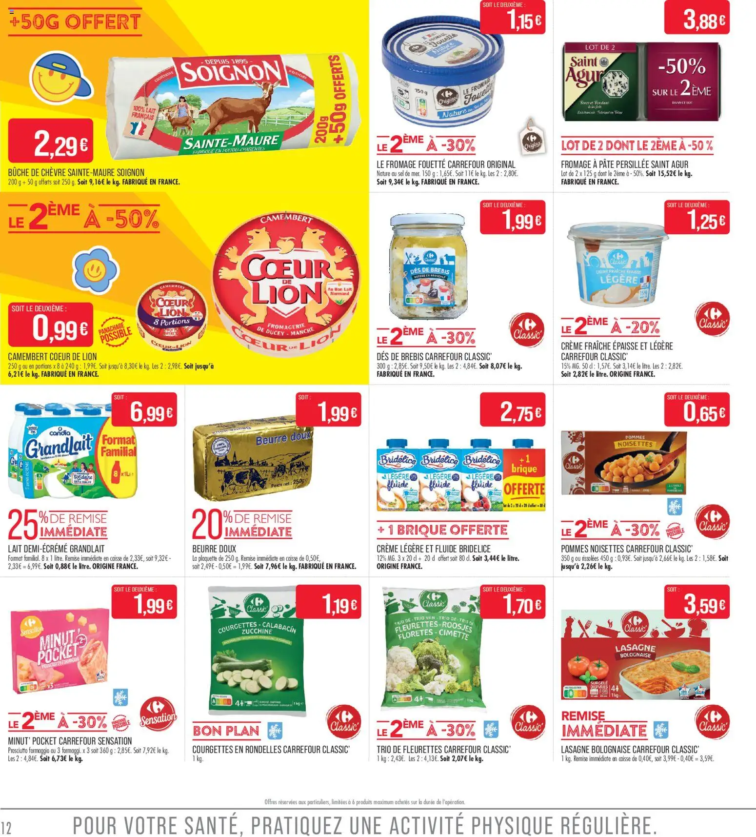 {H1} | Page: 12 | Produits: Poids, Noisettes, Sel, Lait