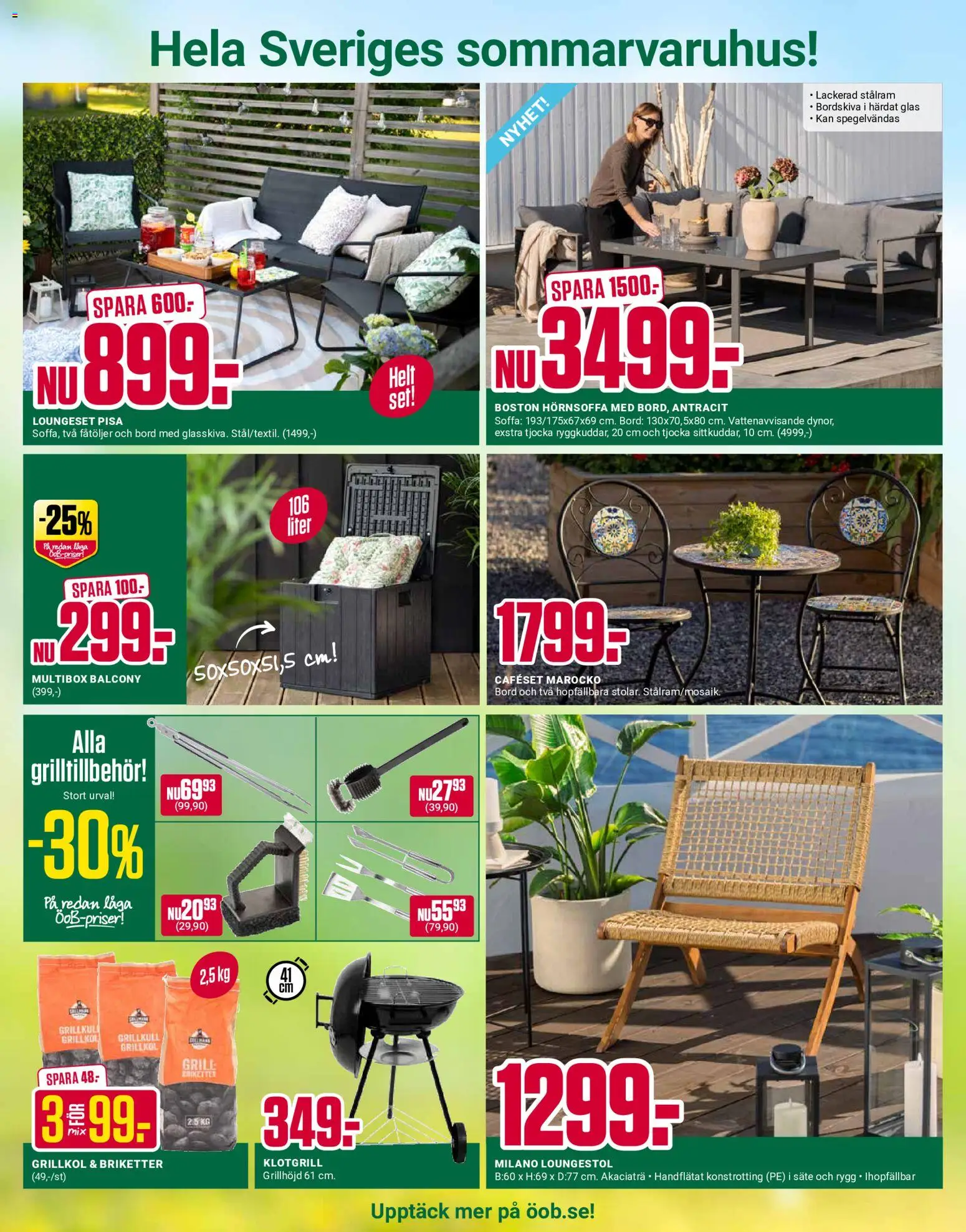 ÖoB reklamblad aktuell från 18.05.2026 | Sida: 4 | Produkter: Grill, Loungestol, Soffa, Bord