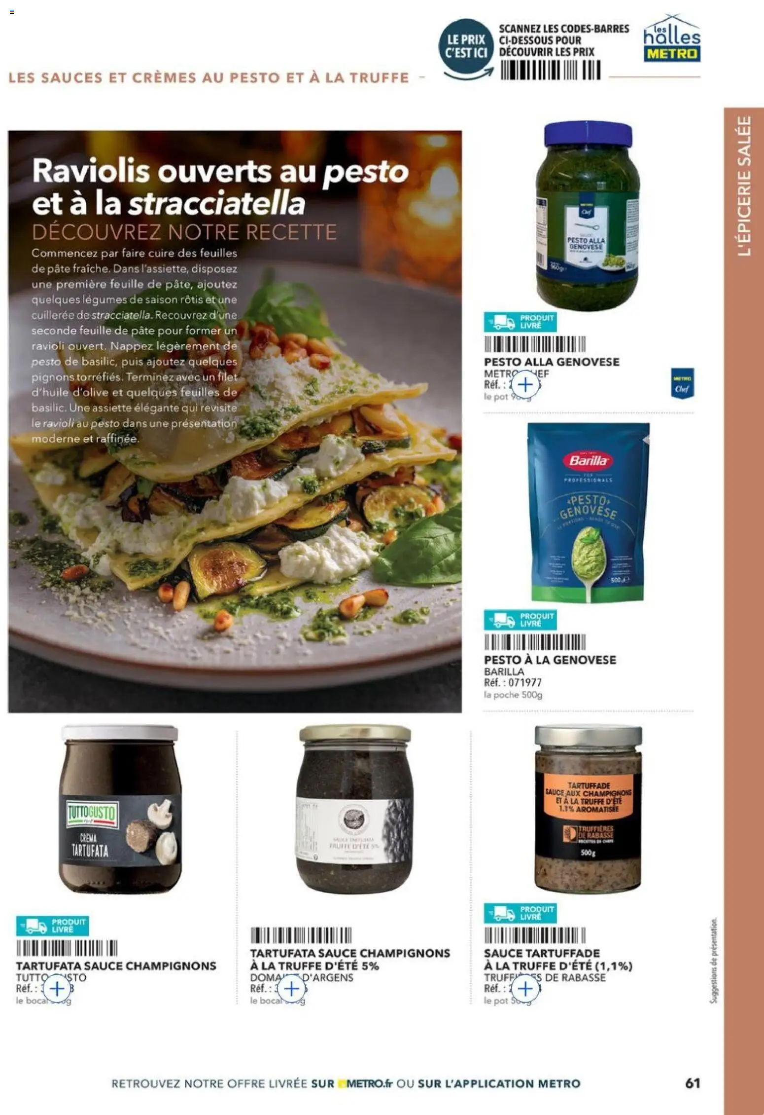 {H1} | Page: 61 | Produits: Pesto, Raviolis, Livre