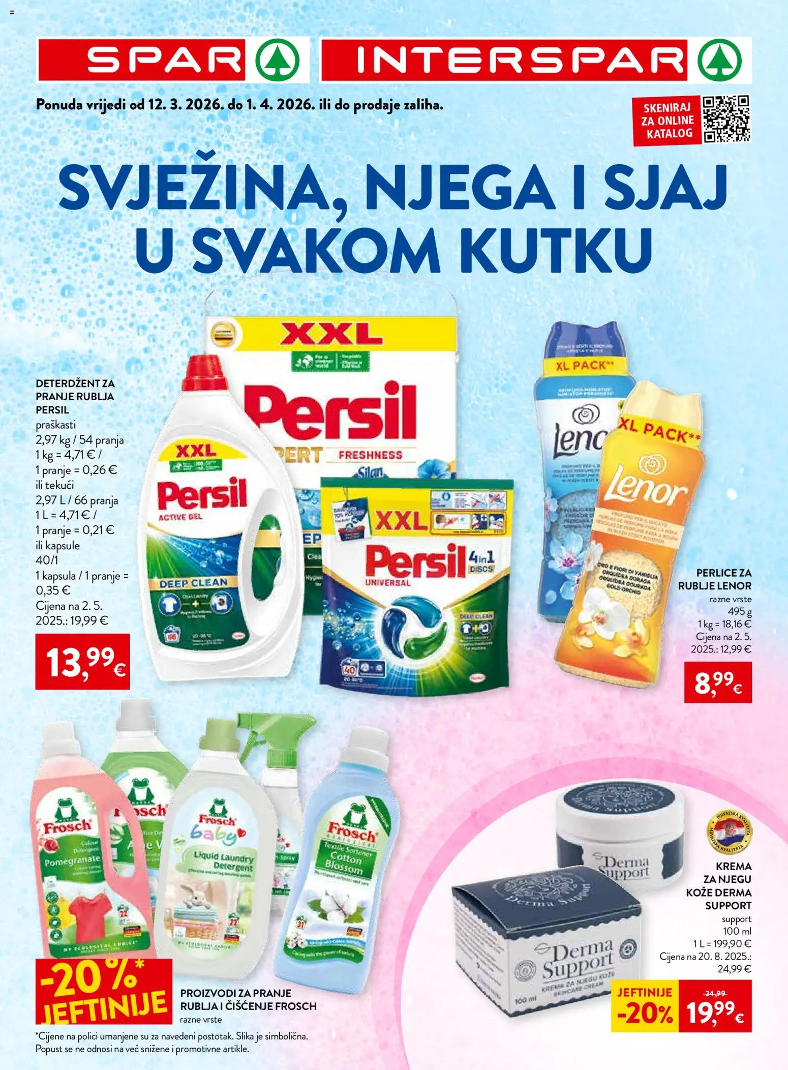 Interspar katalog | vrijedi od 12.03.2026 | Stranica: 1 | Proizvodi: Deterdžent za pranje rublja, Deterdžent, Krema, Lenor