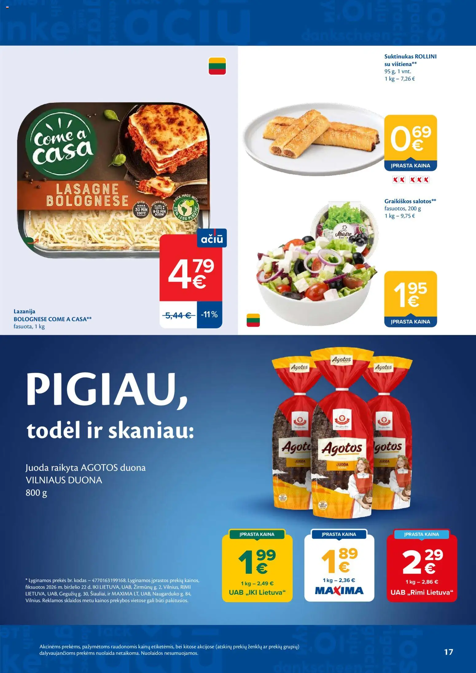 MAXIMA akcijos nuo 2026.06.30 | Puslapis: 17 | Prekių: Salotos, Duona, Vištiena