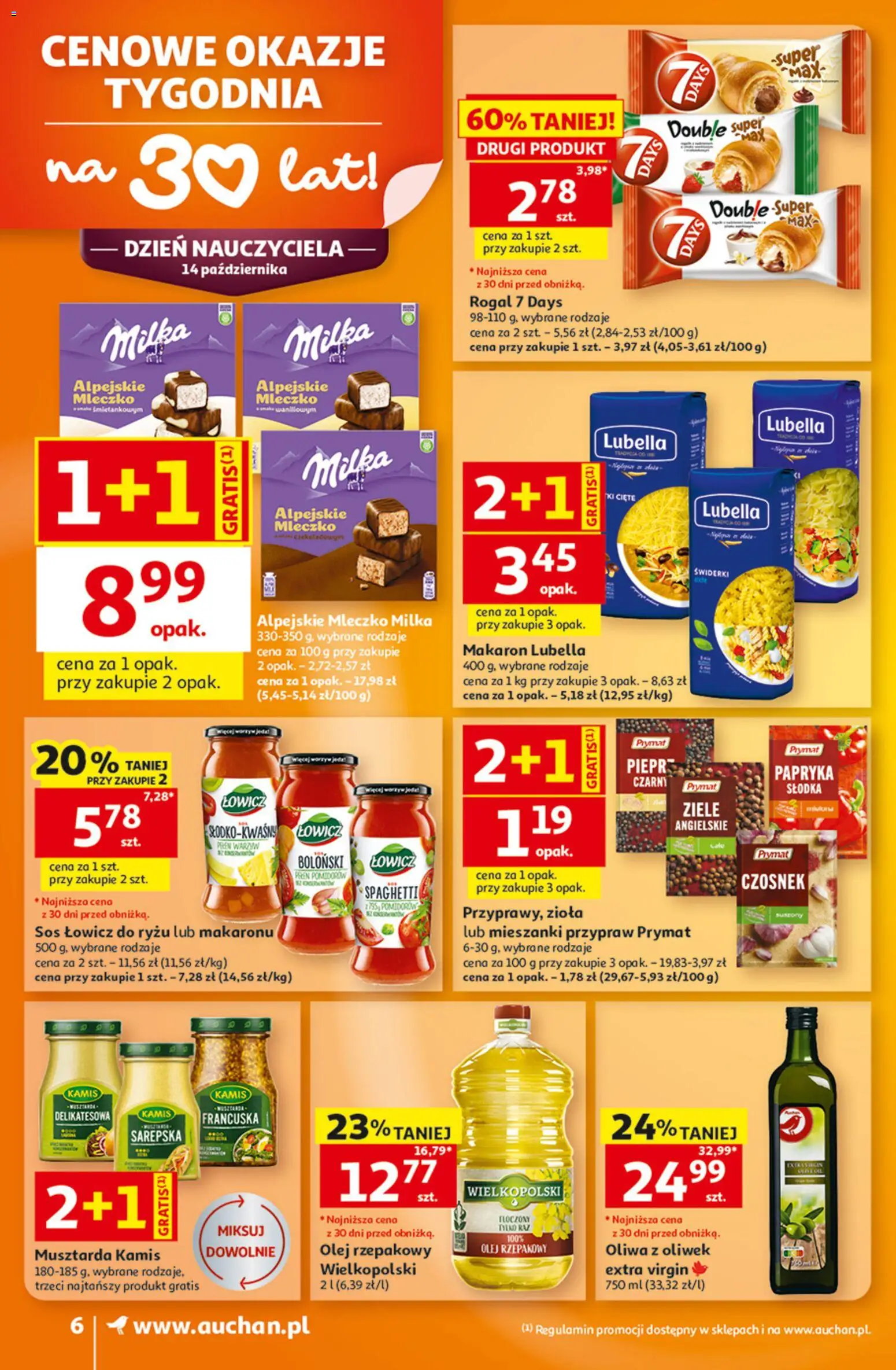 Auchan gazetka od 08.10.2026 | Strona: 6 | Produkty: Czosnek, Papryka, Milka, Olej