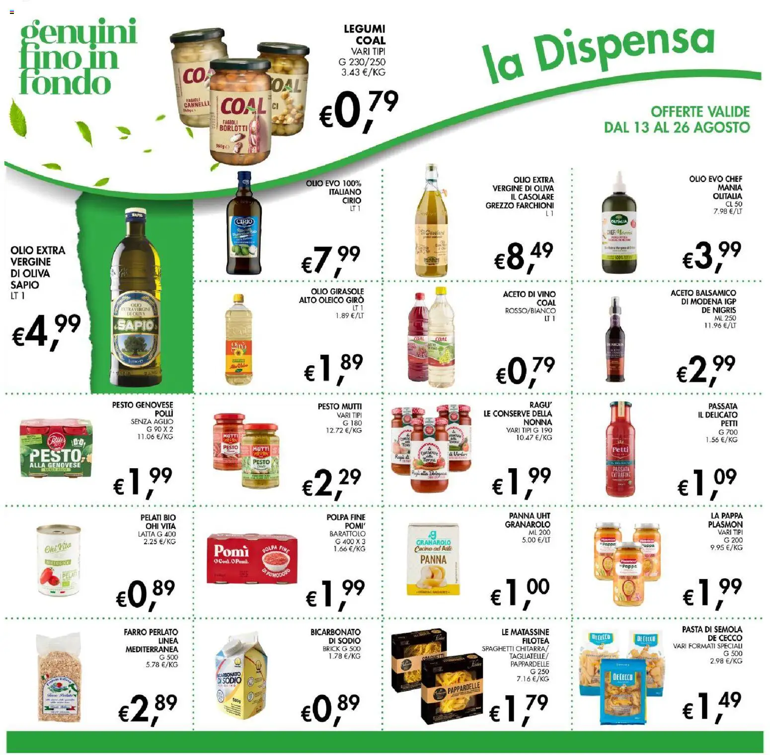 Volantino Coal del 13/08/2026 | Pagina: 16 | Prodotti: Pasta di semola, Aglio, Aceto di vino, Farro