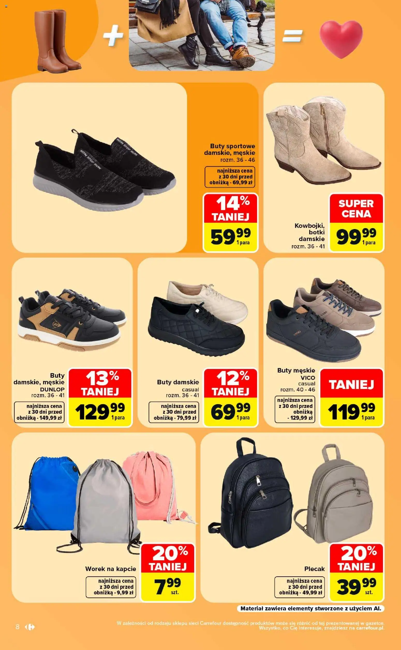 Carrefour gazetka - Same okazje od 10.08.2026 | Strona: 8 | Produkty: Buty sportowe, Buty, Buty męskie, Buty damskie