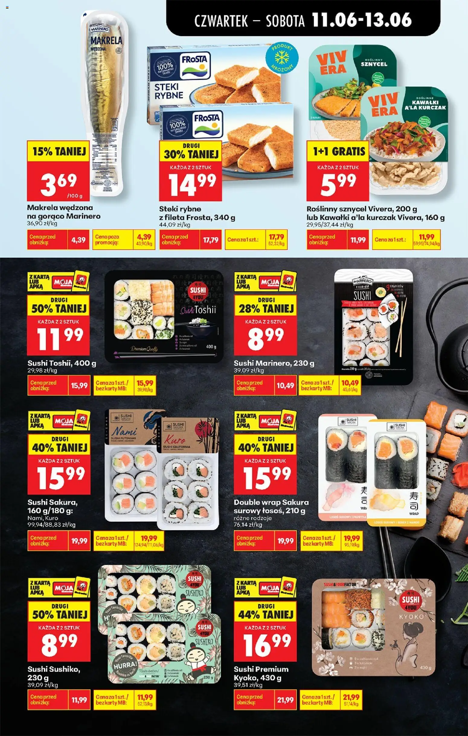 Biedronka gazetka od czwartku od 11.06.2026 | Strona: 29 | Produkty: Mango, Kurczak, Łosoś surowy, Sushi