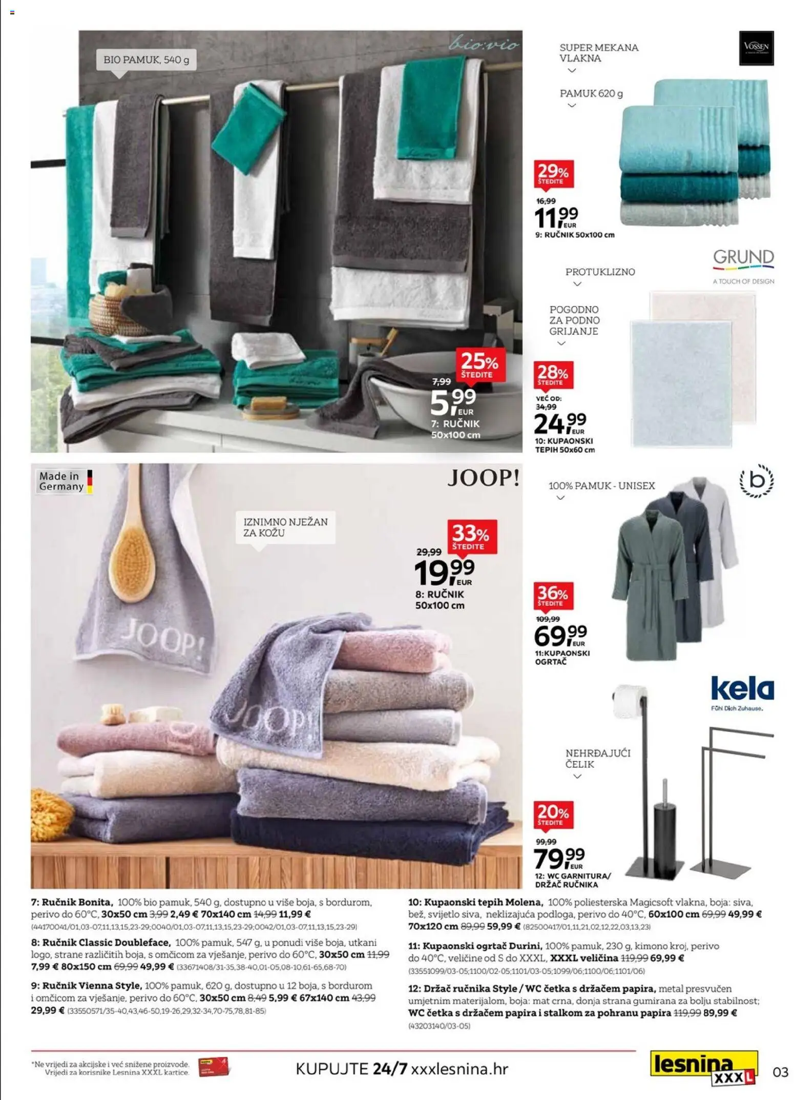 Lesnina katalog | vrijedi od 10.09.2026 | Stranica: 3 | Proizvodi: Tepih, Četka, Kimono, Ručnik