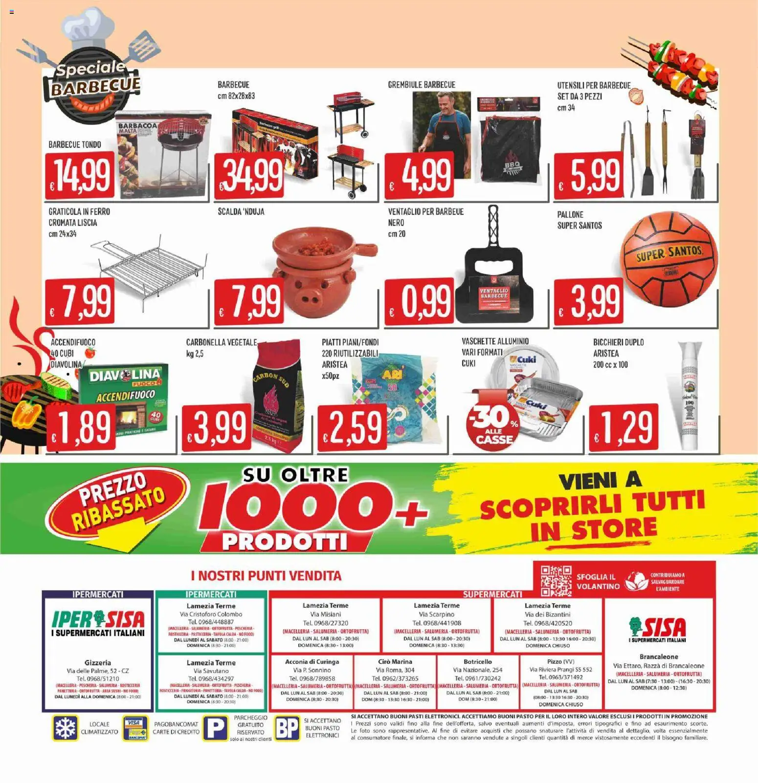 Volantino SISA del 06/08/2026 | Pagina: 24 | Prodotti: Barbecue, Alluminio, Sushi, Grembiule