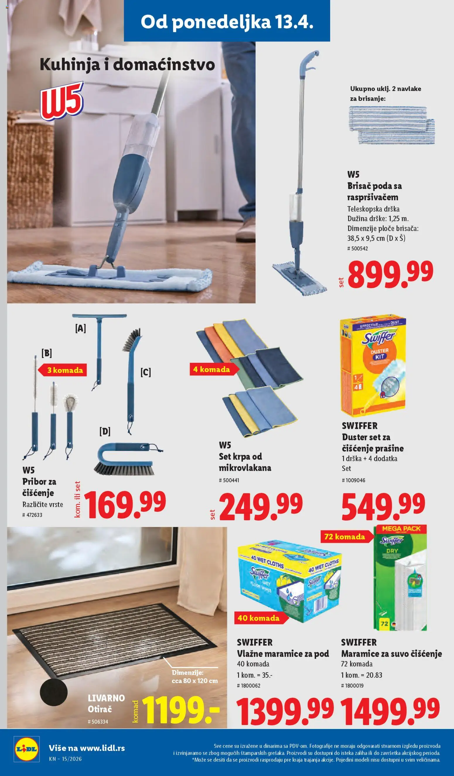 Lidl katalog - važi od 09.04.2026 | Strana: 96 | Proizvode: Maramice, W5, Kuhinja, Vlažne maramice