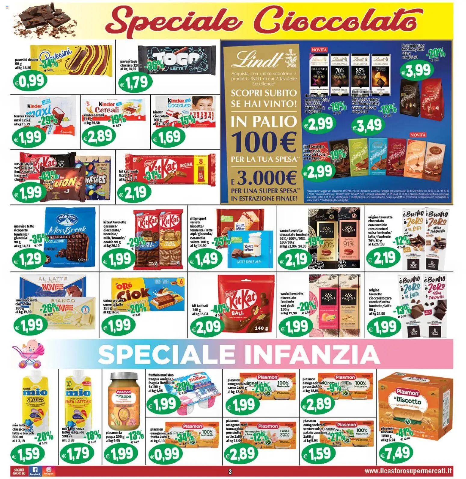 Volantino Il Castoro del 14/10/2026 | Pagina: 3 | Prodotti: Cioccolato, Cereali, Cacao, Specialità