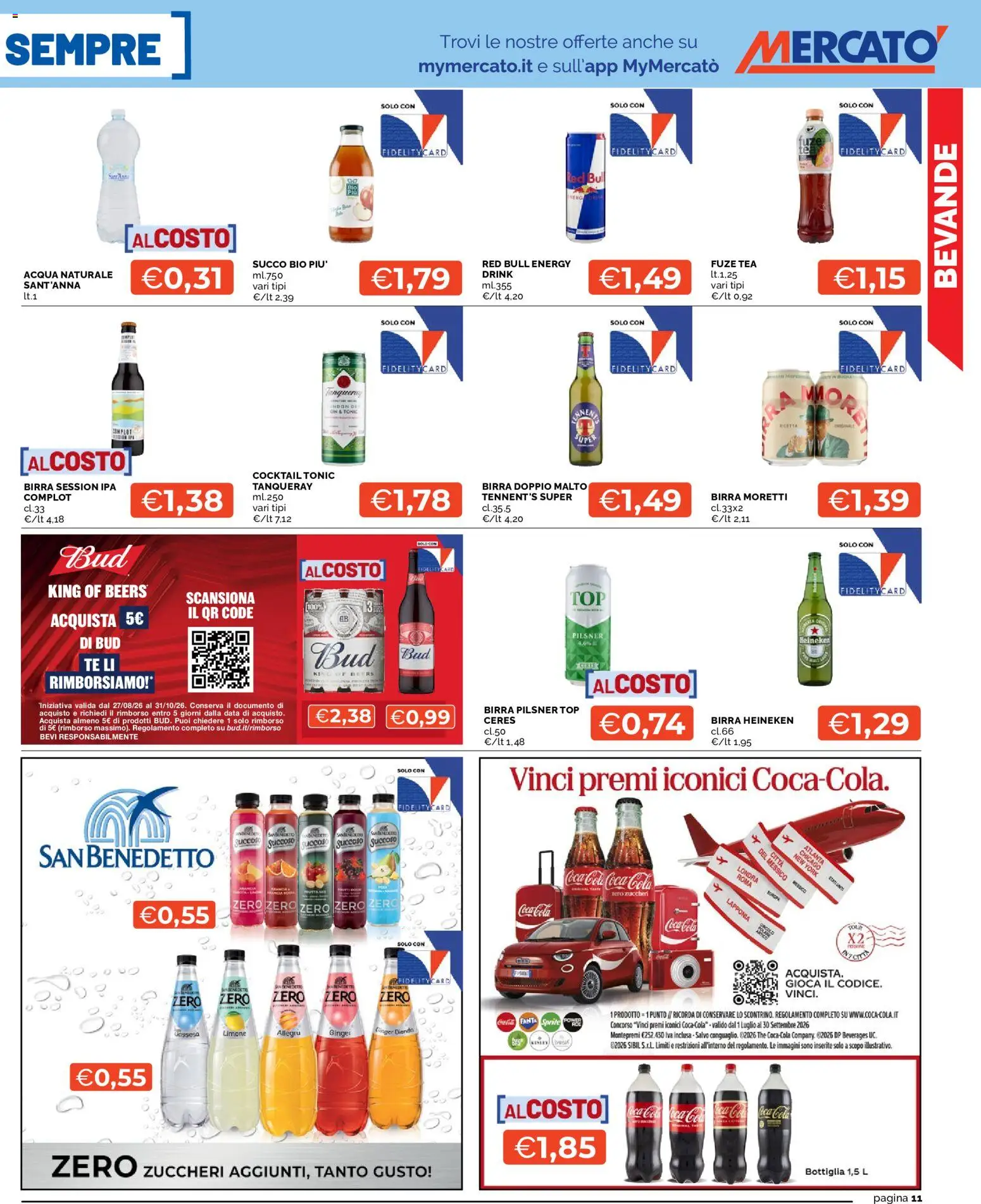 Volantino Mercatò del 17/09/2026 | Pagina: 11 | Prodotti: Cocktail, Top, Fanta, Sprite