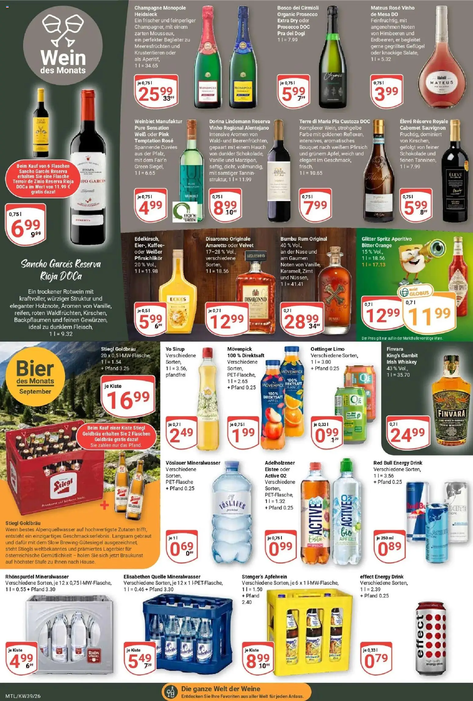 Globus Prospekt Maintal-Dörnigheim (ab 21.09.2026) » Angebote online | Seite: 23 | Produkte: Energy, Mineralwasser, Pfirsich, Wein