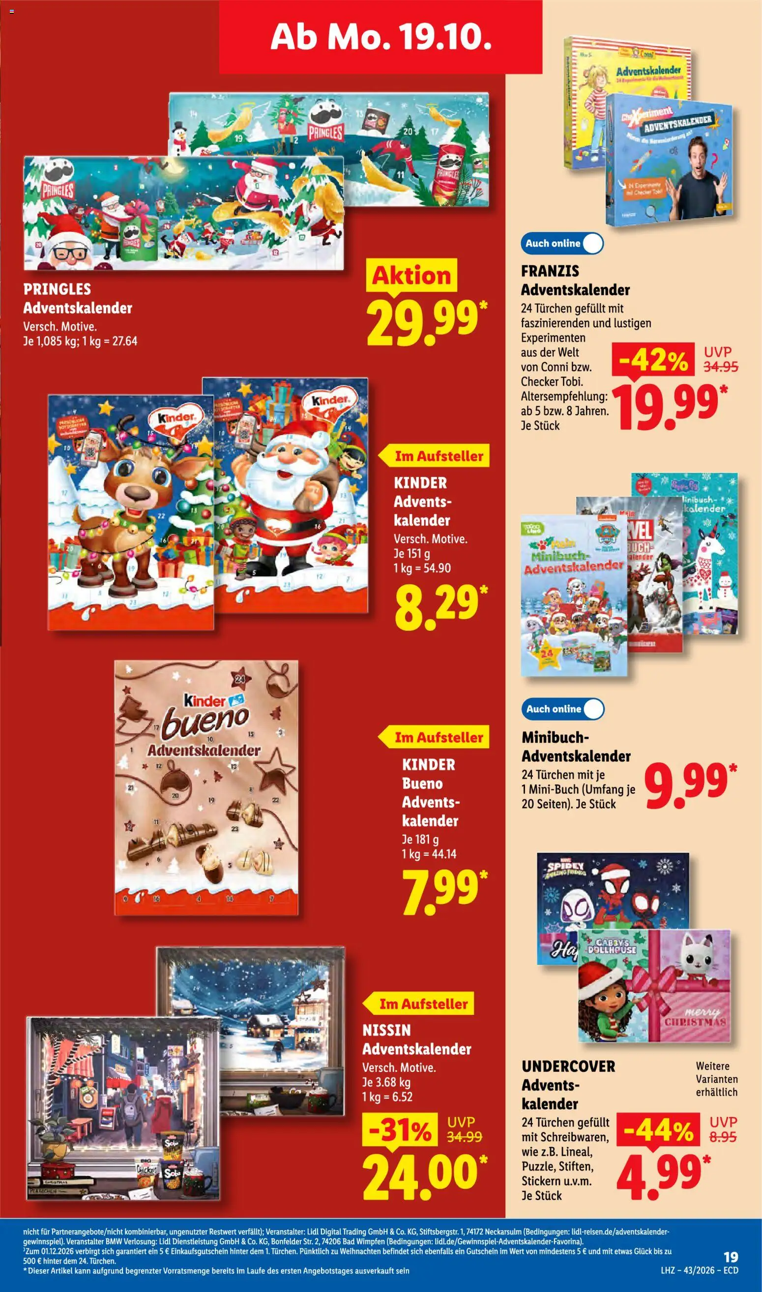 Lidl Německo leták od 19.10.2026 | Strana: 31 | Produkty: Pringles, Kinder