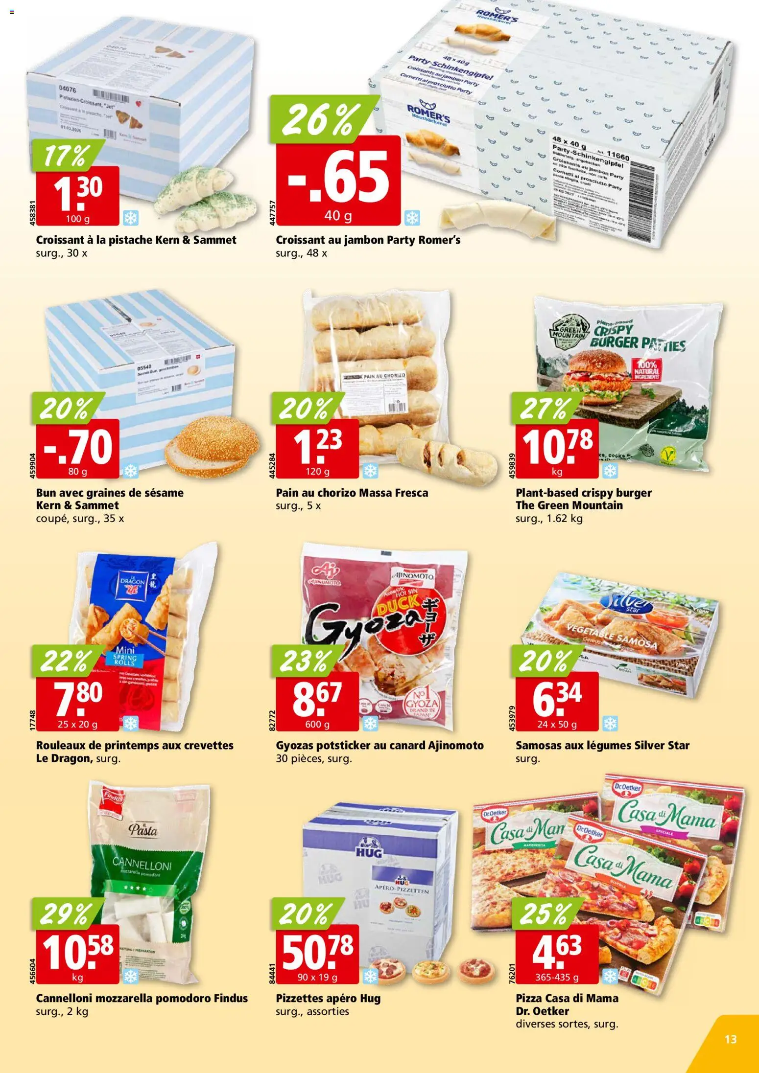 Aligro aktionen Chavannes, Matran, Genève, Sion – gültig ab 12.10.2026 | Seite: 13 | Produkte: Burger, Pizza, Pasta