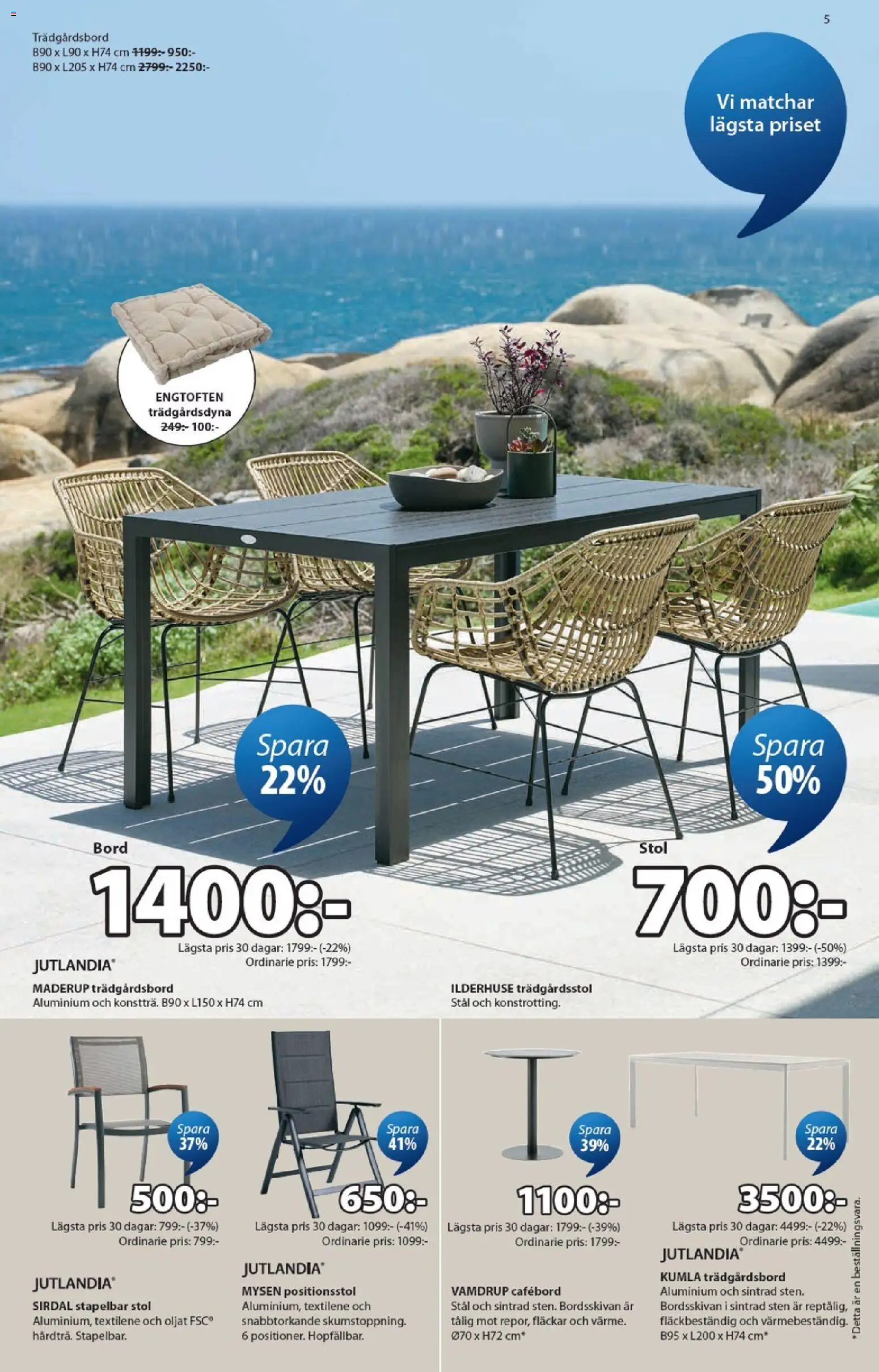 JYSK reklamblad aktuell från 01.06.2026 | Sida: 5 | Produkter: Bord, Stol