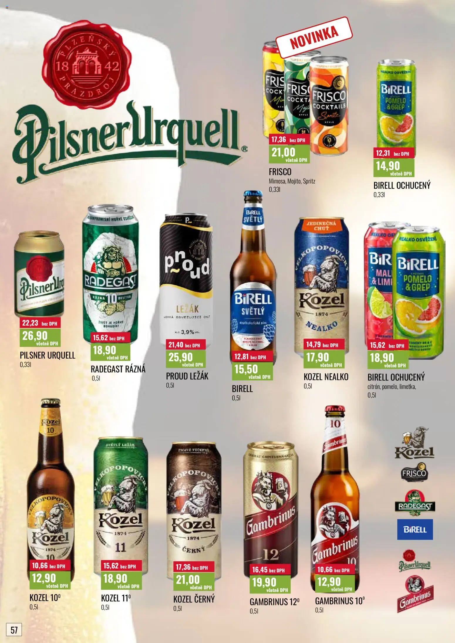 Ratio leták od 01.09.2026 | Strana: 58 | Produkty: Birell, Frisco, Pilsner Urquell, Kozel nealko
