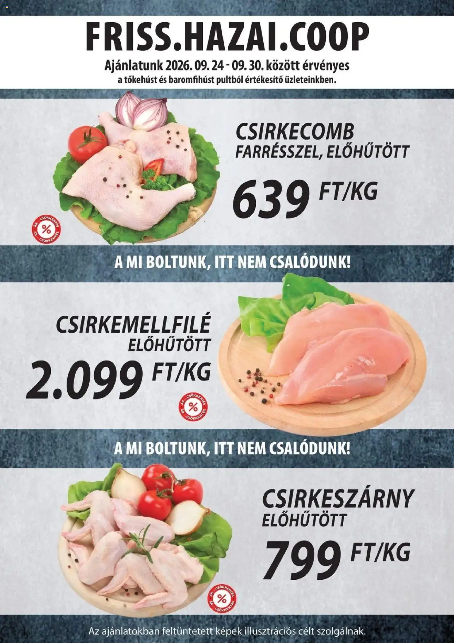 COOP Szolnok akciós újság Békésszentandrás - 2026.09.24. -tól/töl > akció, lapozható szórólap 🛍️ | Oldal: 3 | Termékek: Csirkemellfilé, Csirkeszárny, Csirkecomb