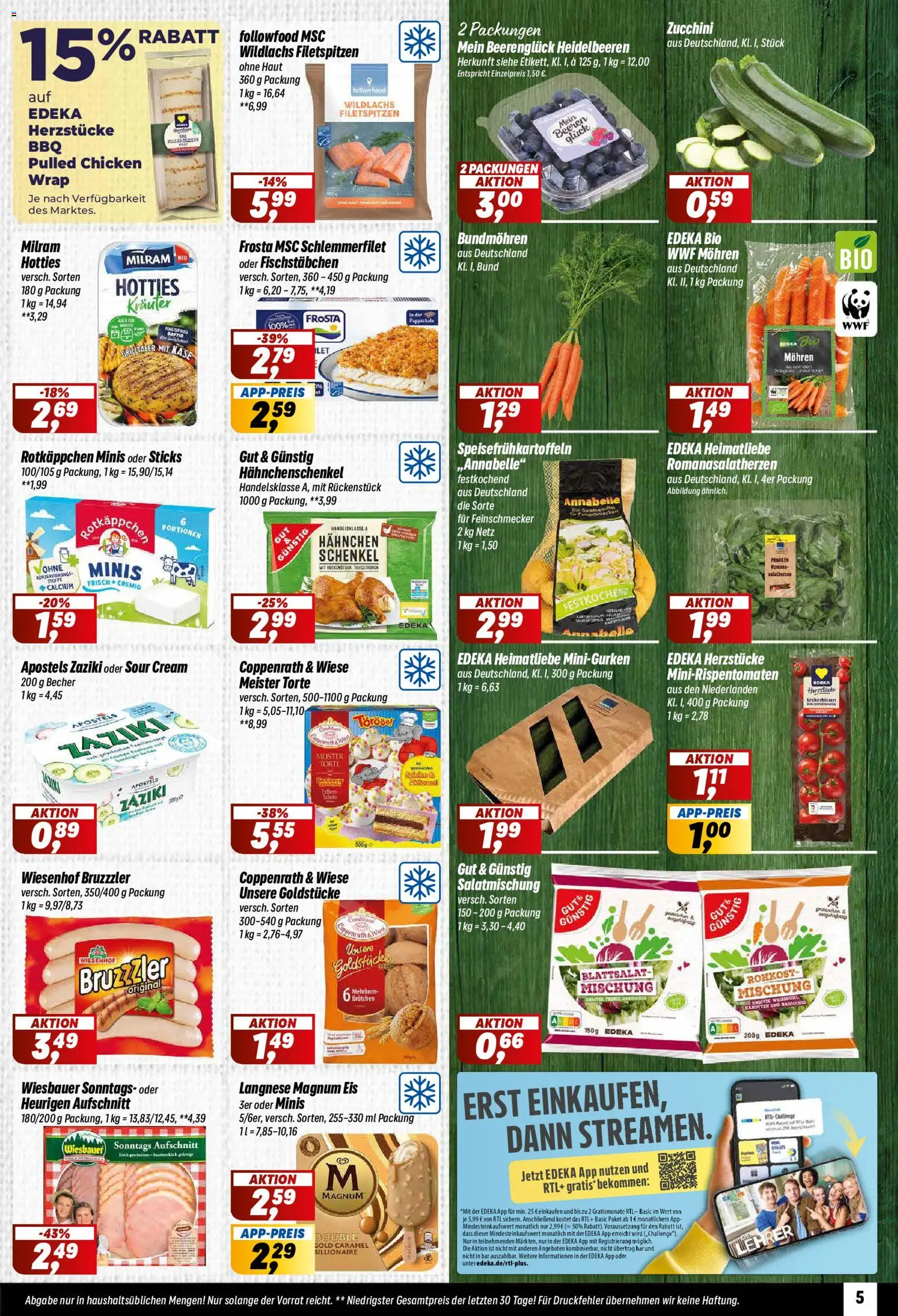 Simmel Prospekt – gültig ab 20.07.2026 | Seite: 5 | Produkte: Käse, Heidelbeeren, Rotkäppchen, Zucchini