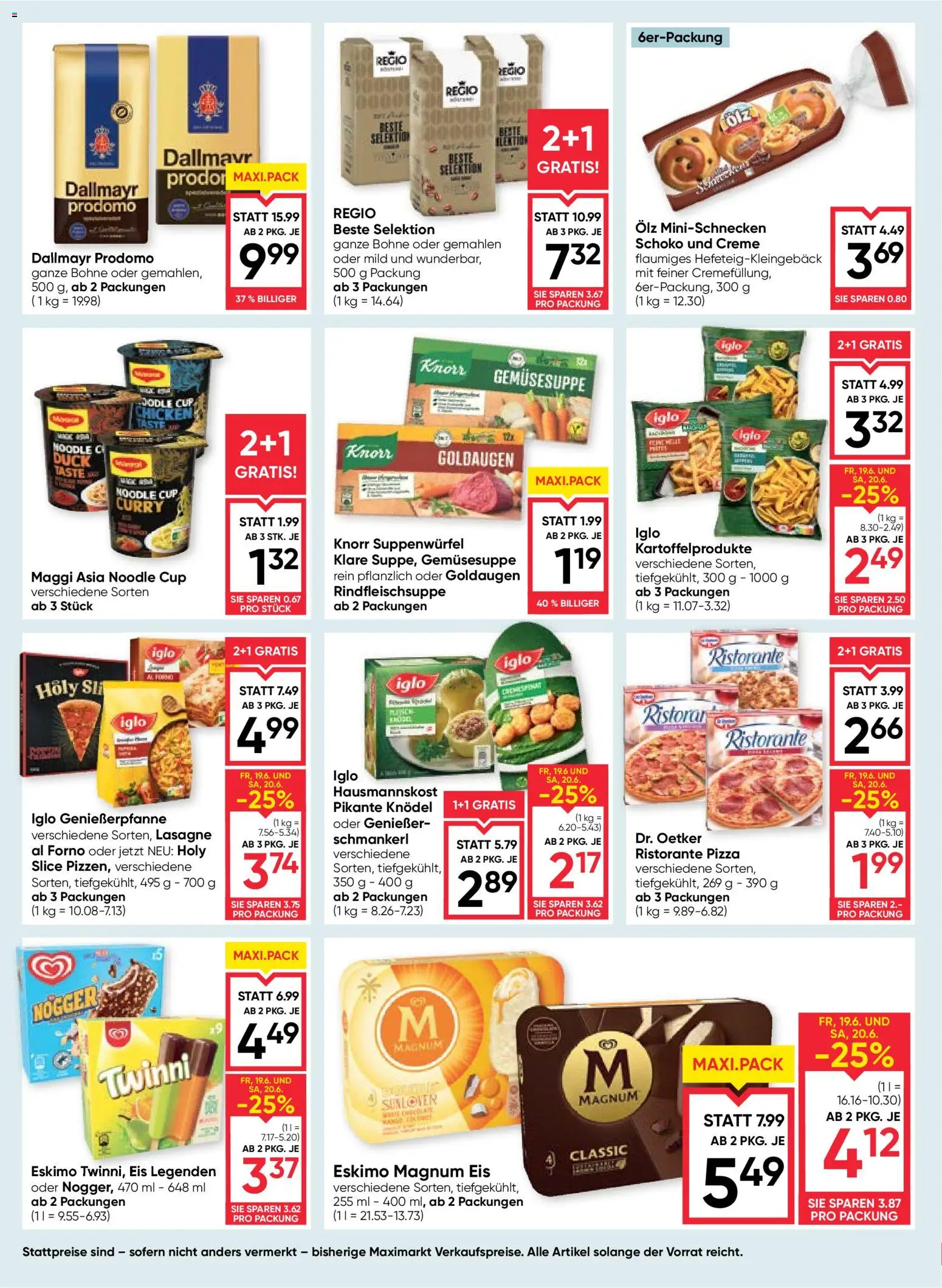 Maximarkt Flugblatt gültig ab 18.06.2026 | Seite: 10 | Produkte: Eis, Creme, Pizza