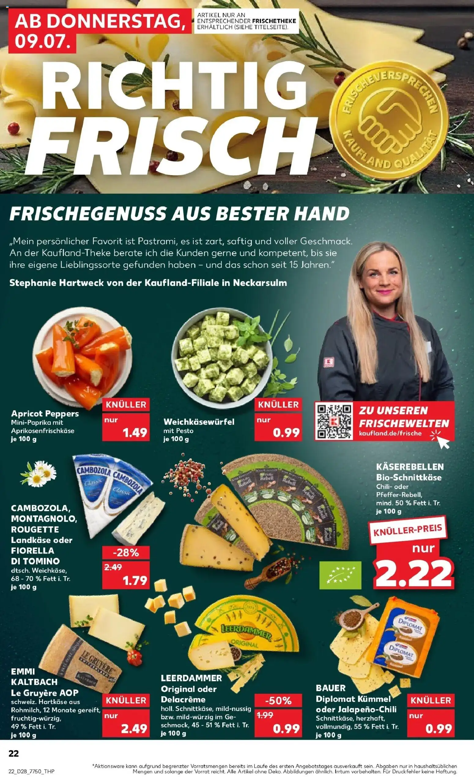 Kaufland Prospekt Pfullingen – gültig ab 09.07.2026 | Seite: 22 | Produkte: Leerdammer, Chili