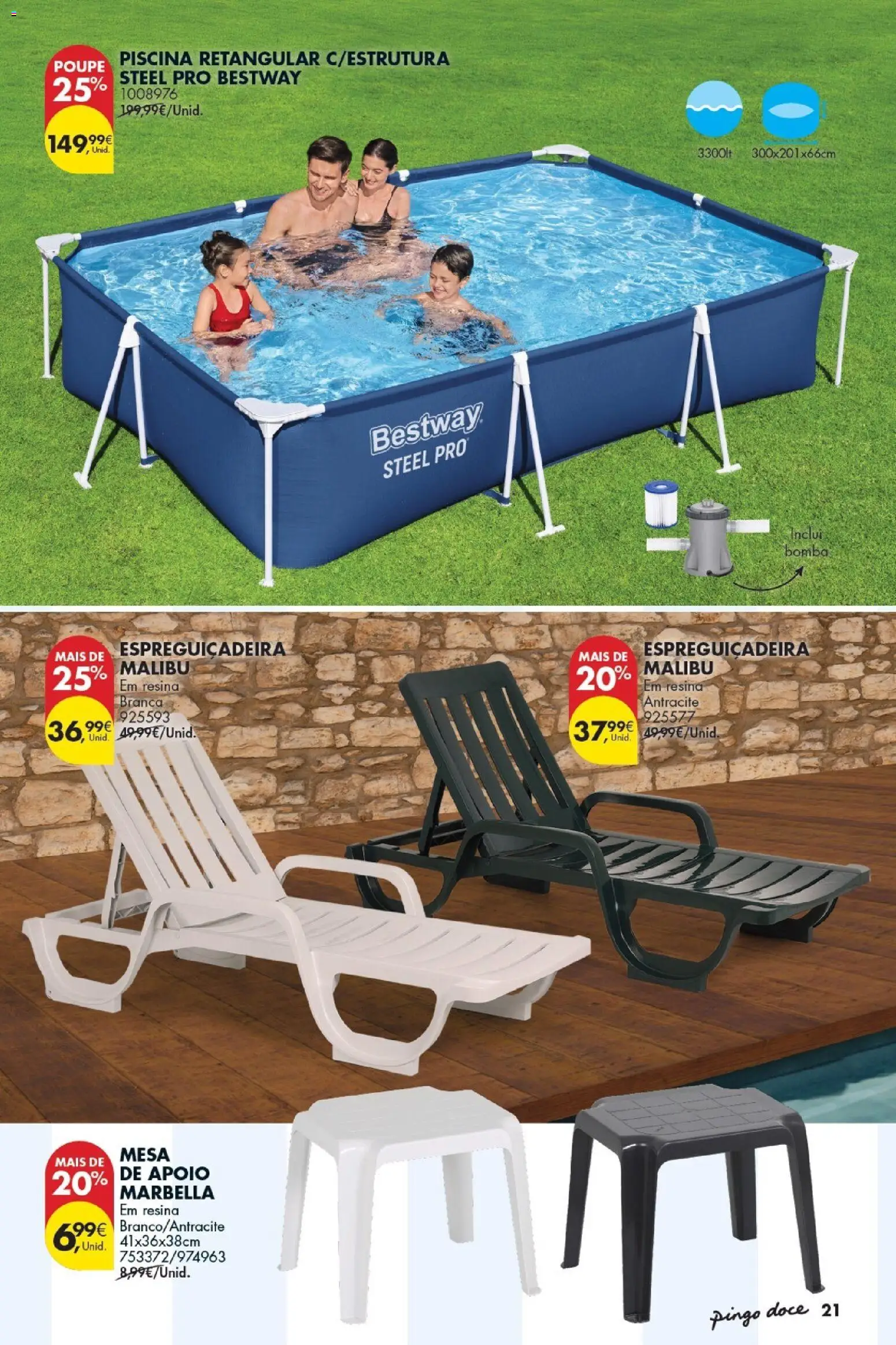 Pingo Doce Bazar Verão 2 │ válido de 30/06/2026 | Página: 21 | Produtos: Piscina, Espreguiçadeira, Mesa