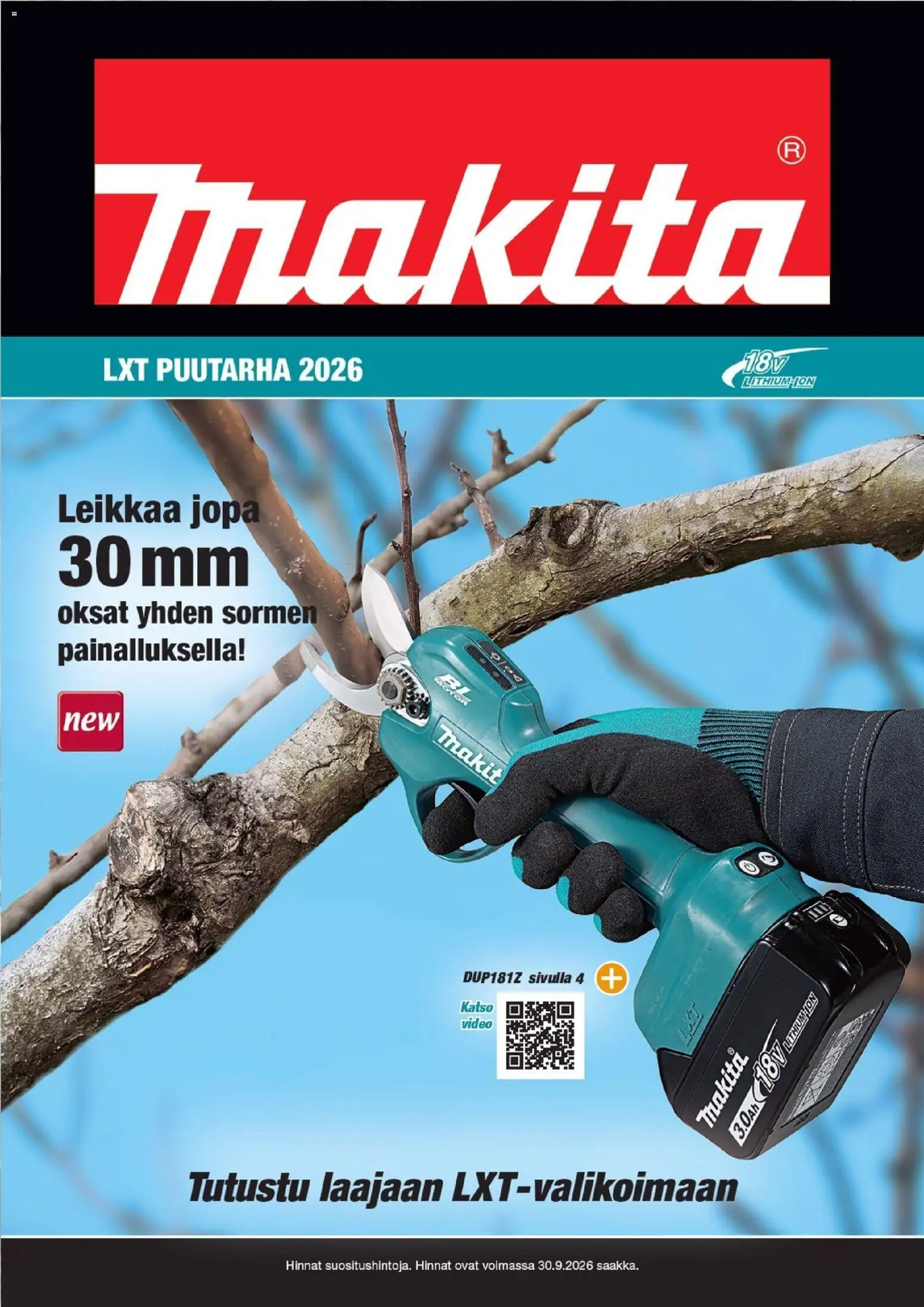 Makita tarjoukset - LXT Puutarha 2026 – voimassa 07.04.2026 alkaen | Sivu: 1 | Tuotteet: Video