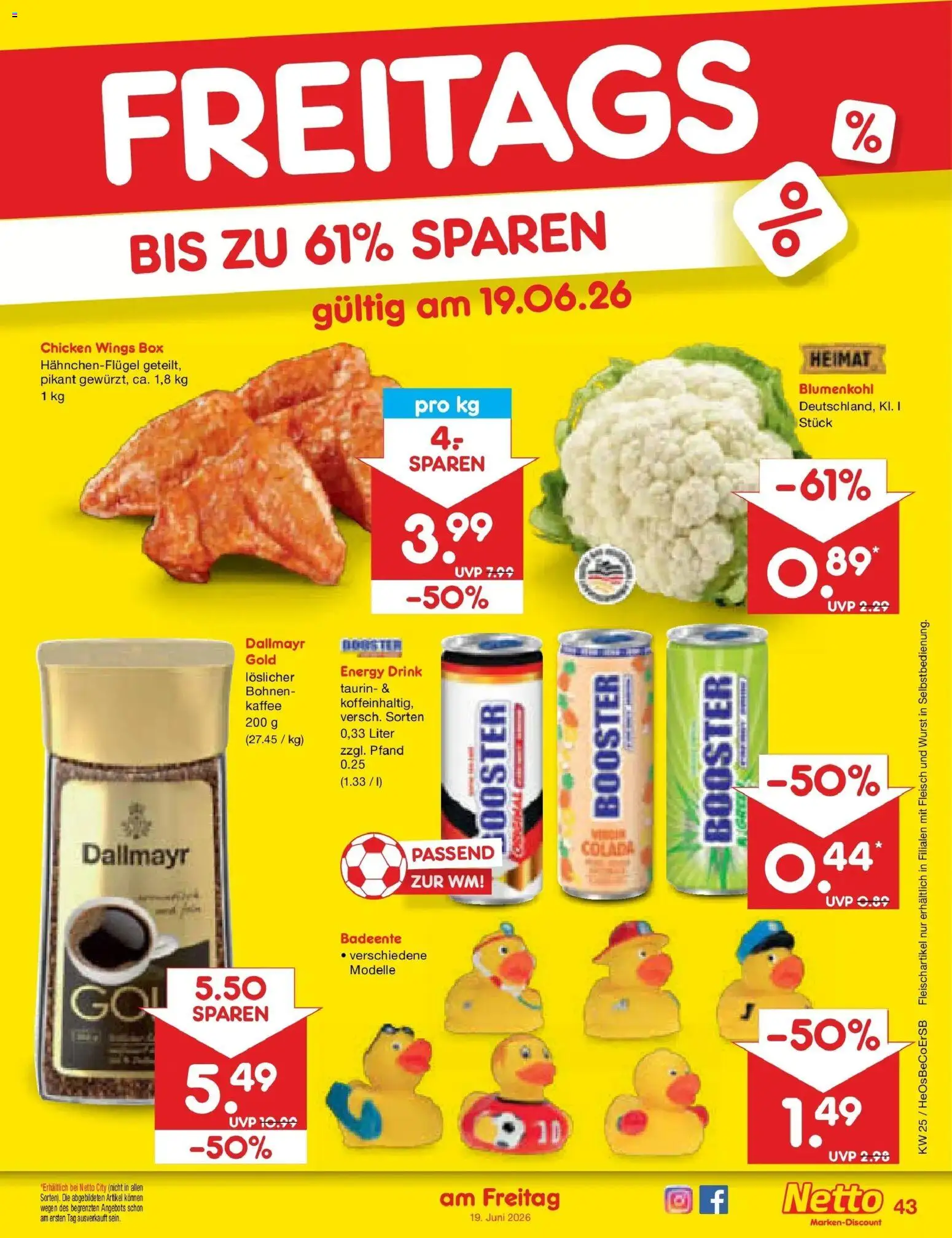 Netto Marken-Discount Prospekt Bitterfeld-Wolfen – gültig ab 14.06.2026 | Seite: 55 | Produkte: Energy, Kaffee, Wurst, Blumenkohl
