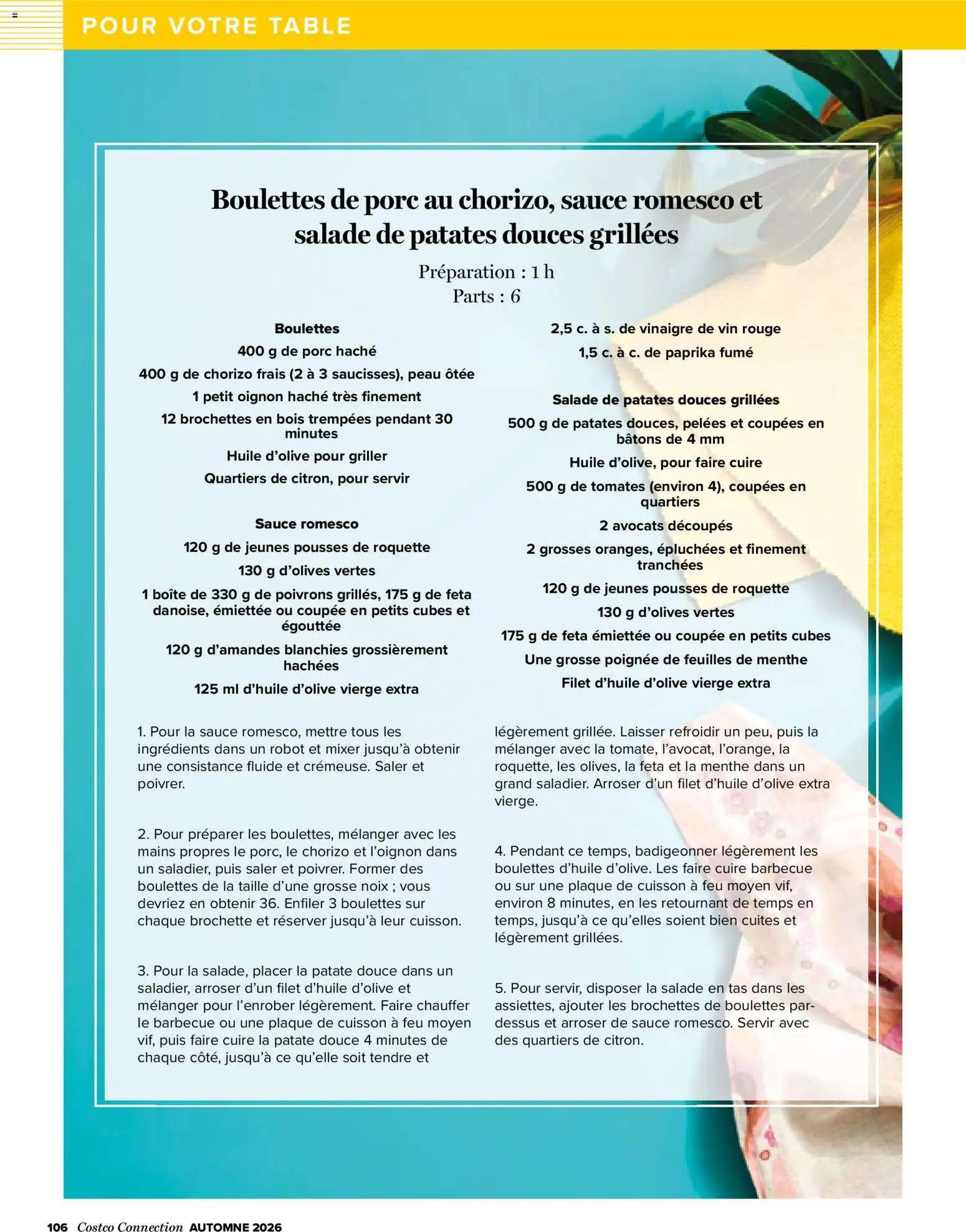 {H1} | Page: 106 | Produits: Salade, Feta, Robot, Vin