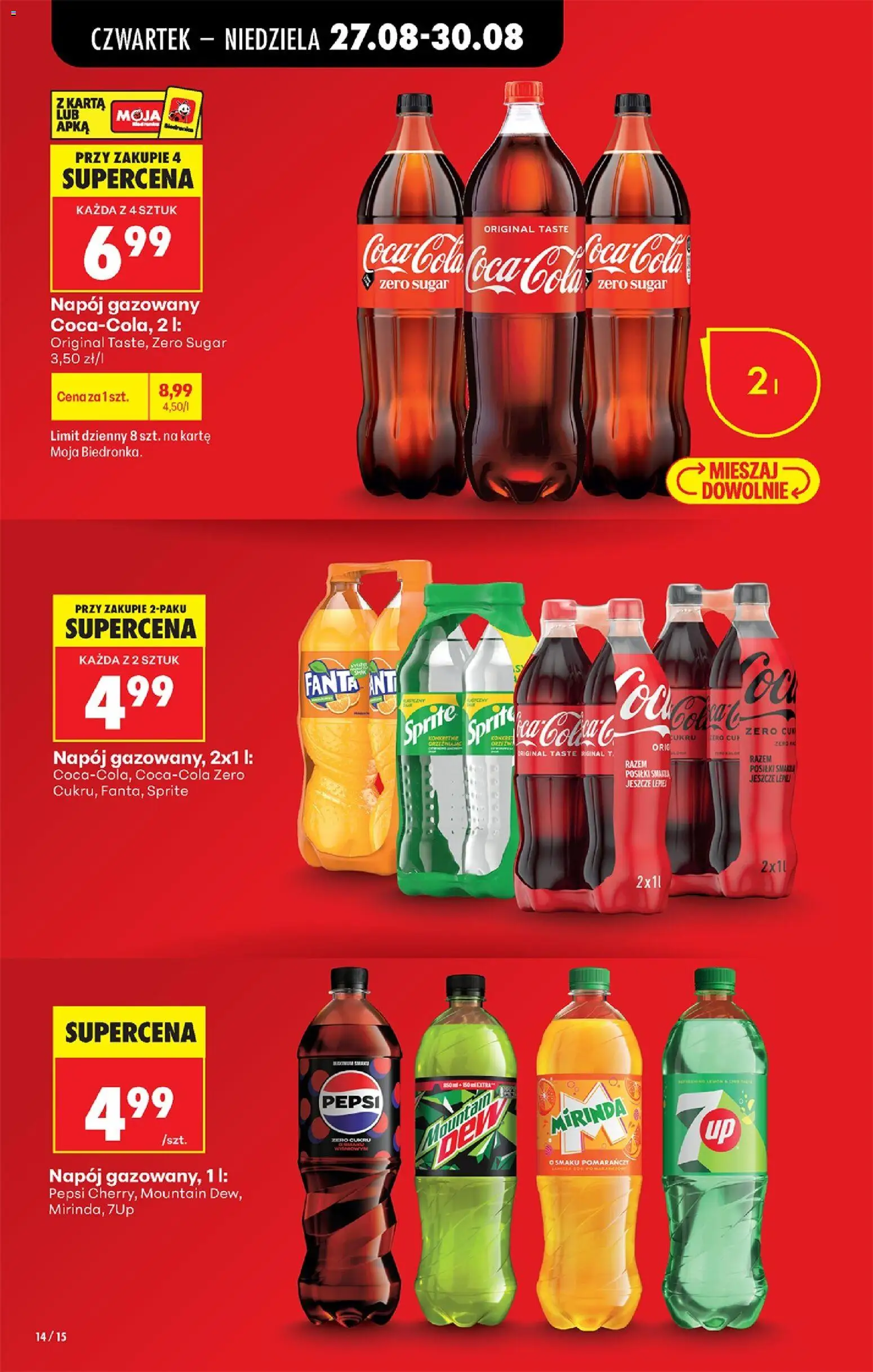 Biedronka gazetka od czwartku od 27.08.2026 | Strona: 16 | Produkty: Karta, Pepsi, Sprite, Coca cola
