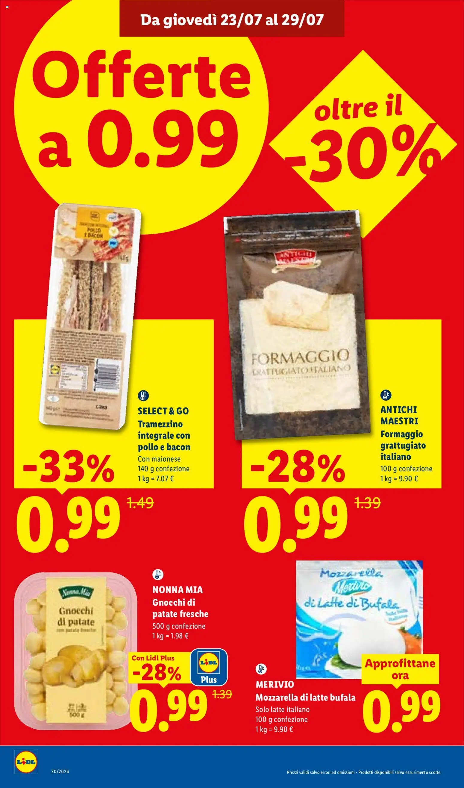 Volantino Lidl del 23/07/2026 | Pagina: 12 | Prodotti: Maionese, Mozzarella, Formaggio, Bacon