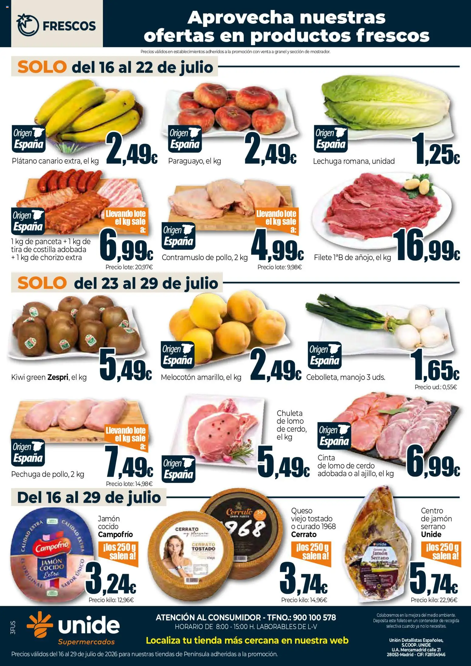 Unide folleto │ válido desde el 16/07/2026 | Página: 4 | Productos: Jamón serrano, Jamón, Jamón cocido, Kiwi