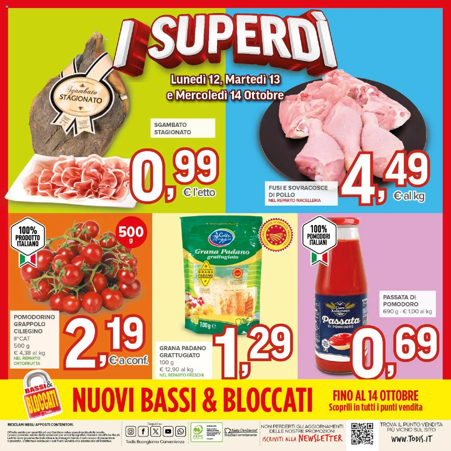 Volantino Todis del 01/10/2026 | Pagina: 24 | Prodotti: Pollo, Pomodoro, Pomodori, Grana Padano