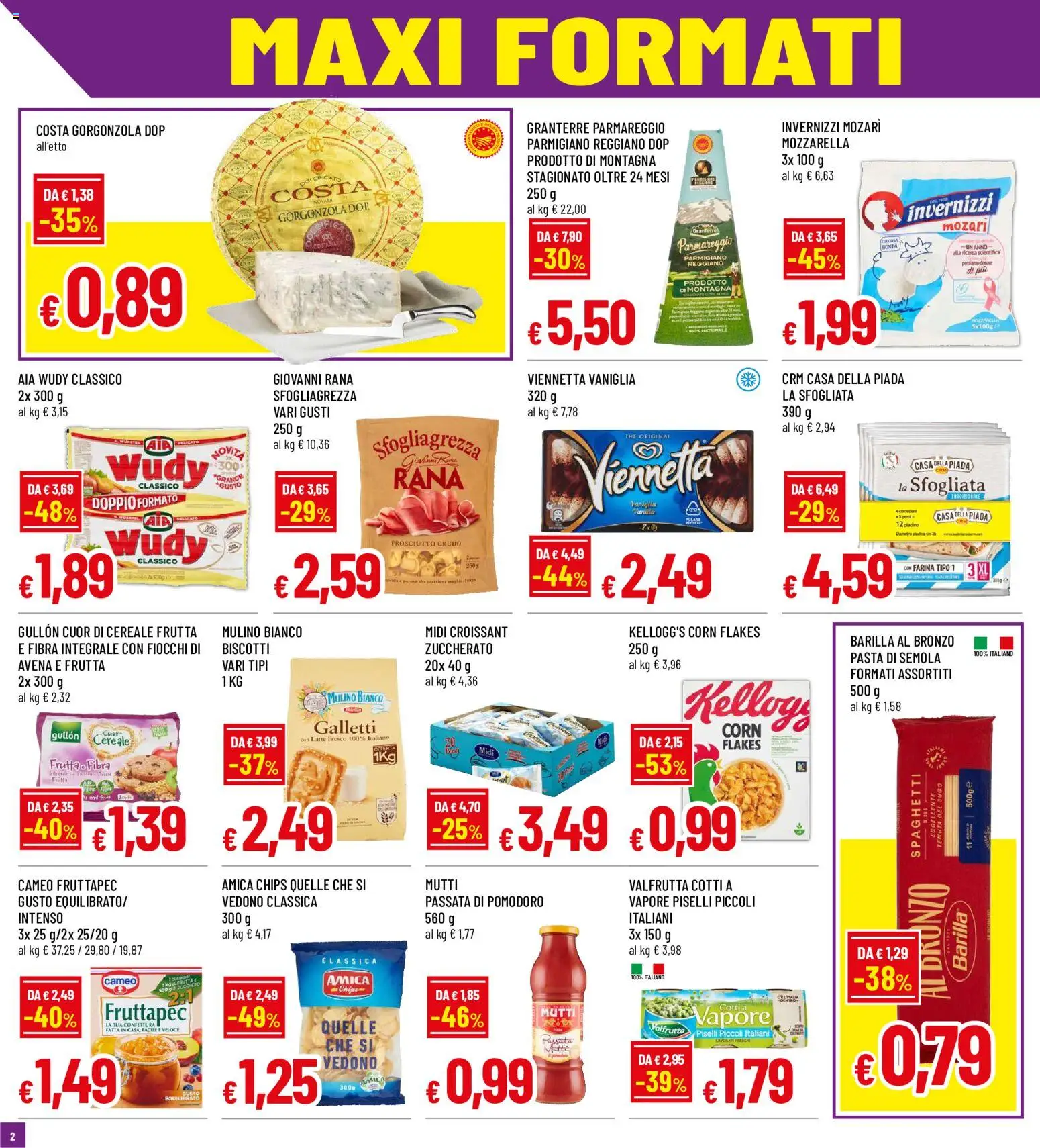 Volantino Galassia del 18/06/2026 | Pagina: 2 | Prodotti: Frutta, Pasta, Parmigiano reggiano, Parmigiano