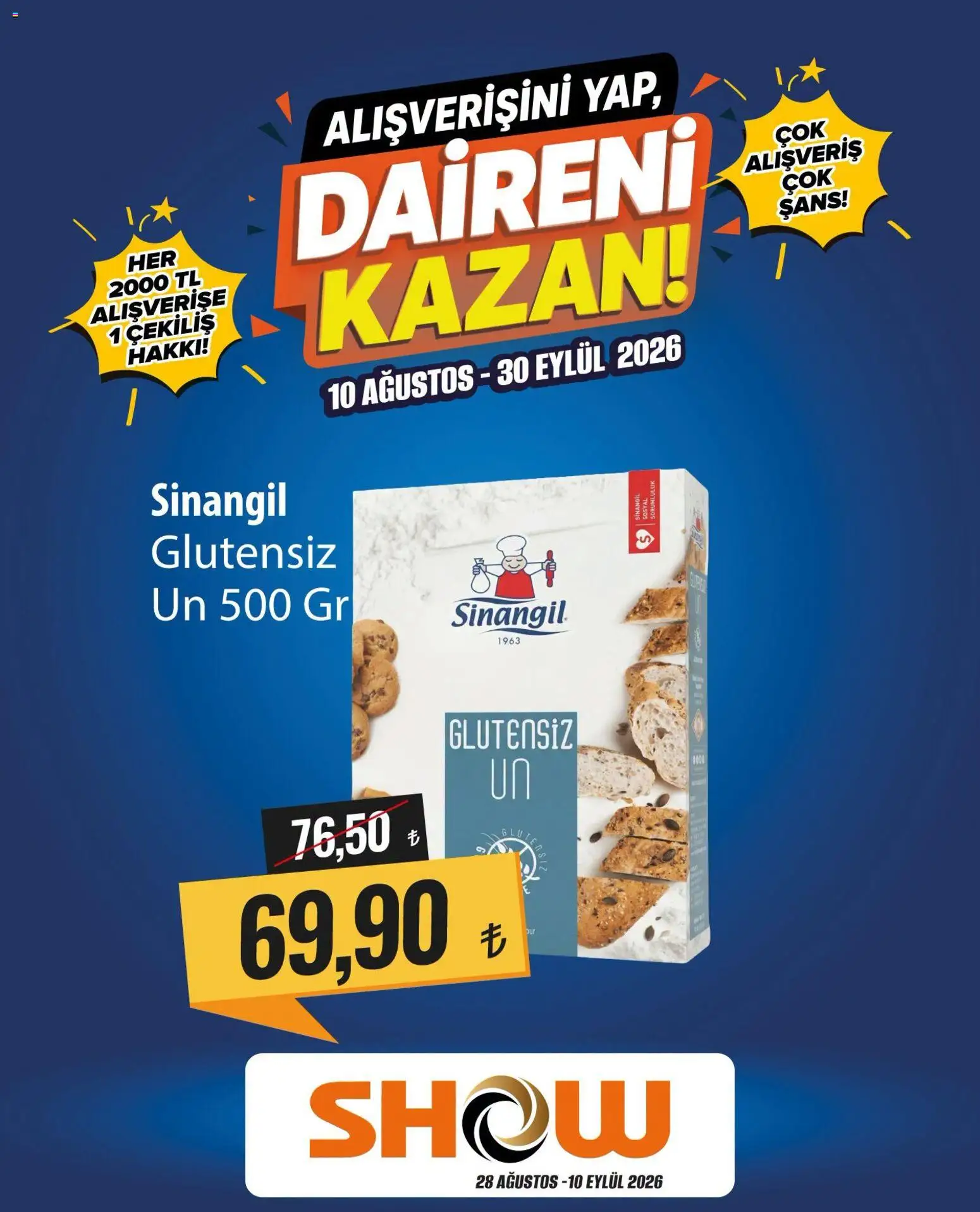 Show Market aktüel ürünler kataloğu yayımlandı! Bu hafta 10 Ağustos 2026 - 30 Eylül 2026 günü Show Market indirimli ürünleri