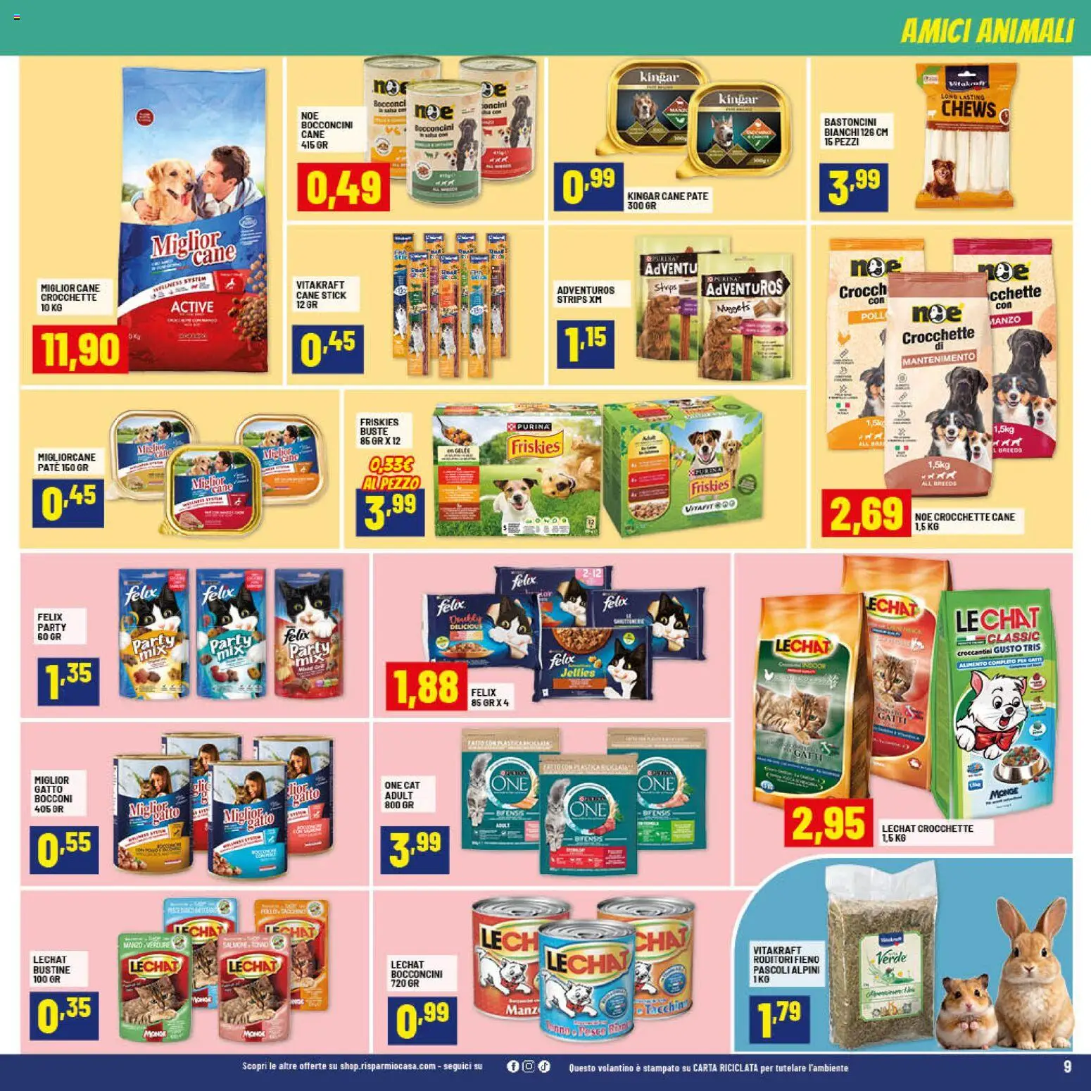 Volantino RisparmioCasa del 23.04.2026 | Pagina: 9 | Prodotti: Paté, Pesce, Crocchette, Crocchette cane