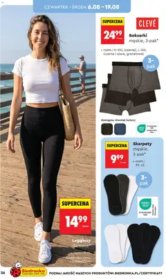 Pogląd oferty "Legginsy damskie*, Legginsy damskie*" - ważna od 03.08.2026 | Strona: 26 | Produkty: Skarpety, Legginsy, Bokserki
