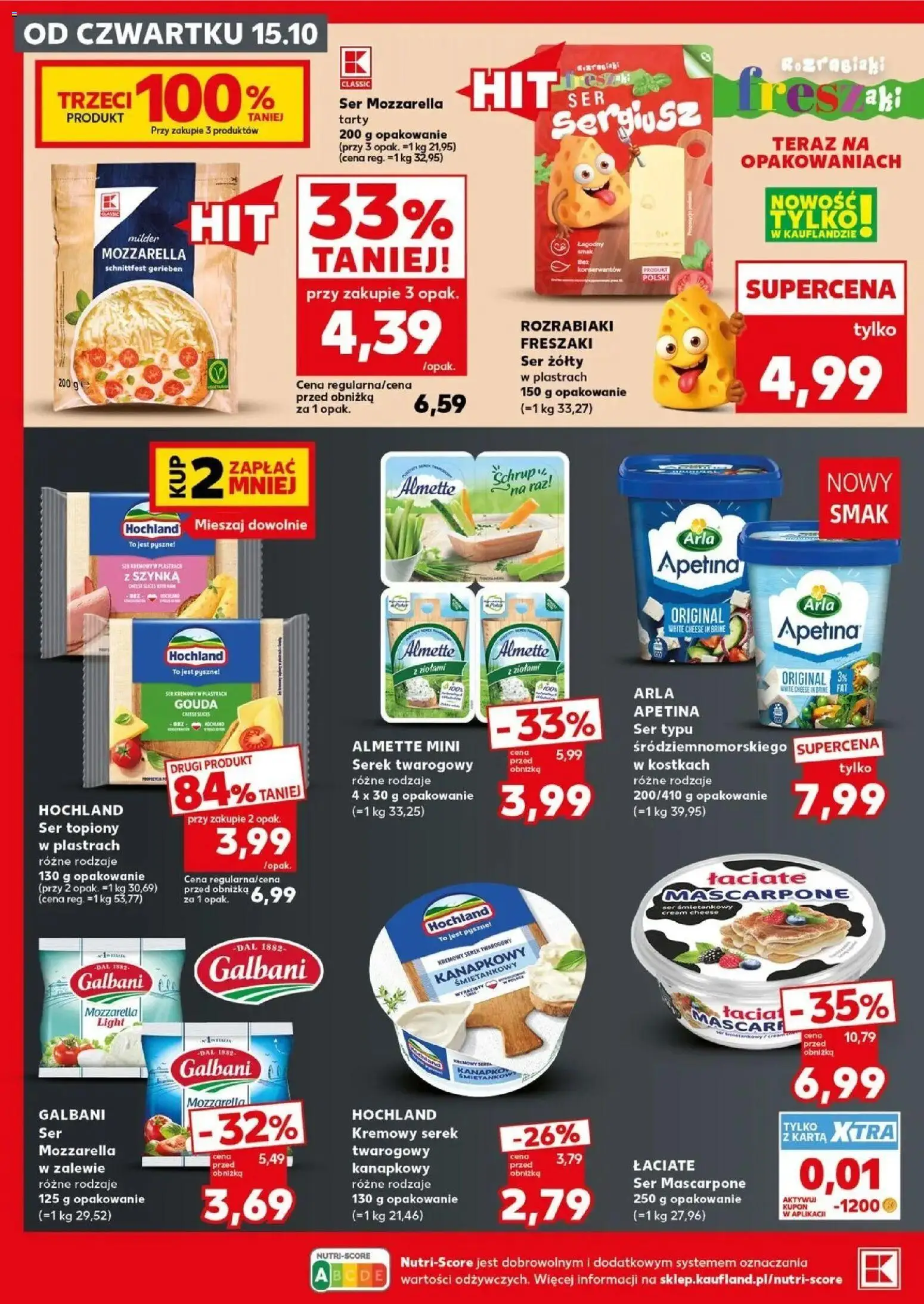 Kaufland gazetka - Mocny start od 19.10.2026 - od jutra PDF | Strona: 22 | Produkty: Ser żółty, Karta, Ser mozzarella tarty, Ser
