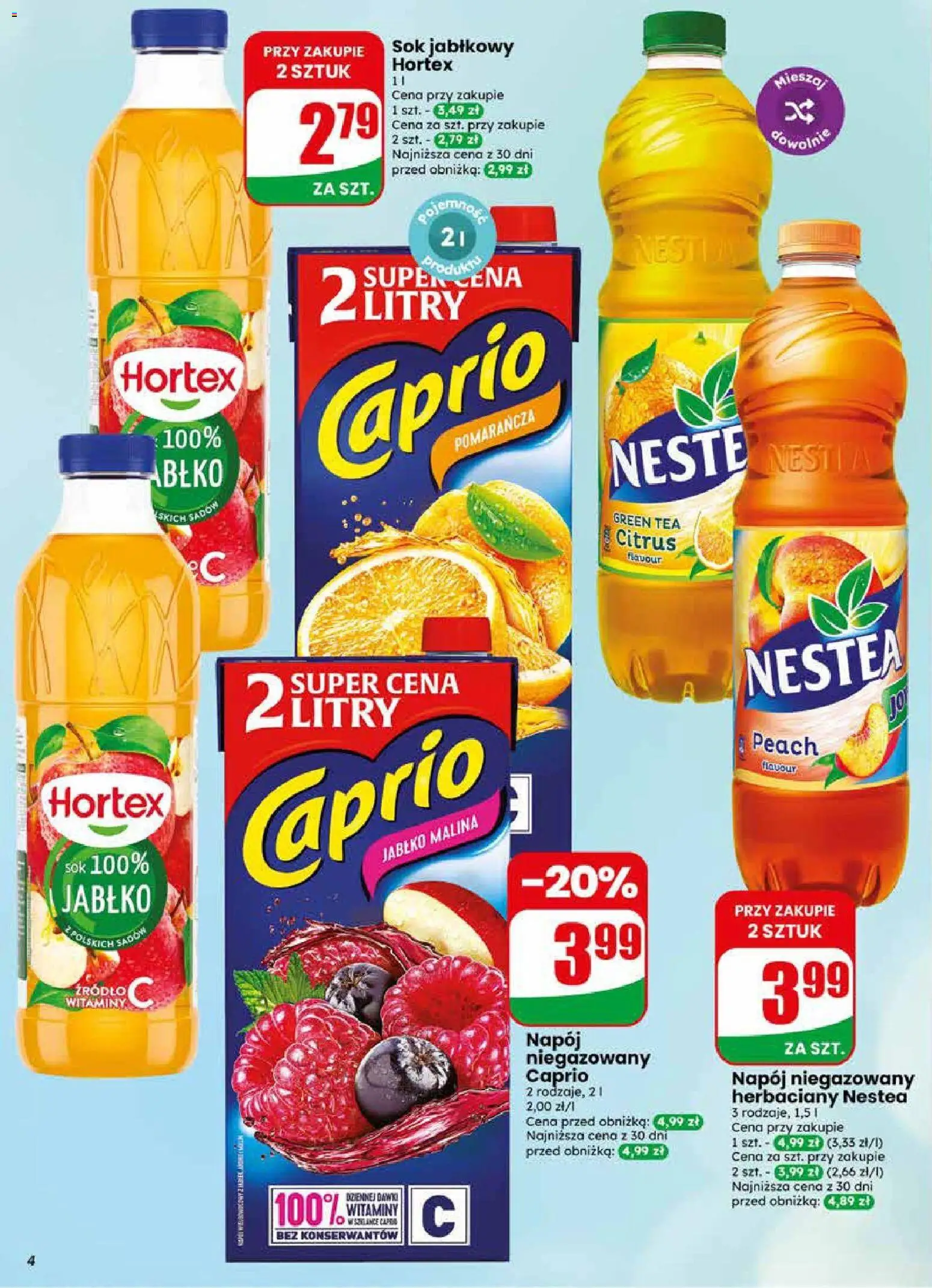Dino gazetka od 17.06.2026 | Strona: 4 | Produkty: Malina, Sok jabłkowy, Sok