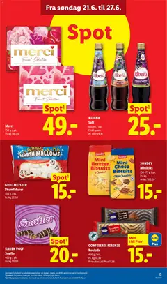 Lidl - Tilbudsavis gyldig fra 21.06.2026 | Side: 13 | Produkter: Roulade, Solbær, Skumfiduser, Søm