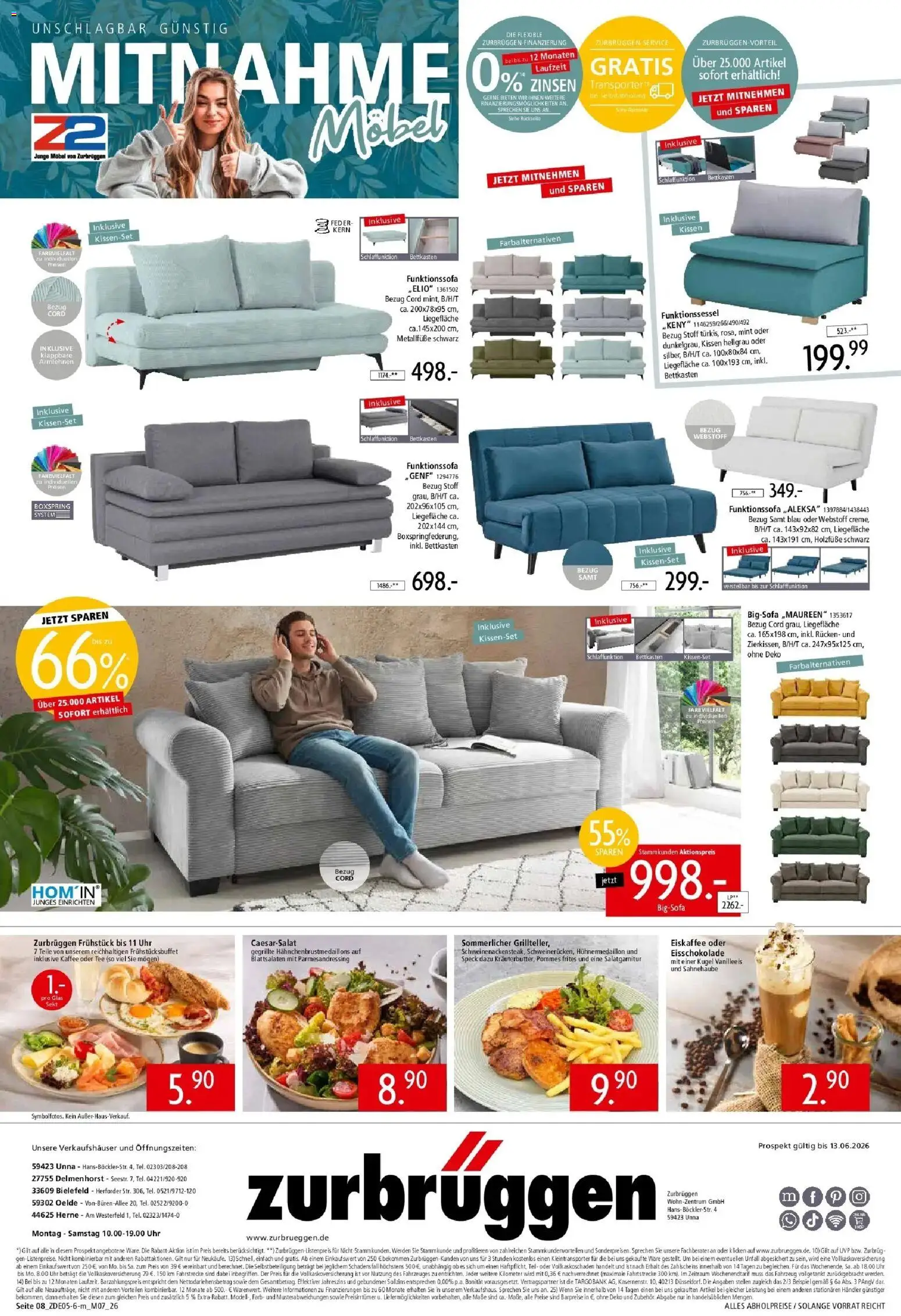 Zurbrüggen - Zurbrüggen: Unschlagbar günstig – gültig ab 16.05.2026 | Seite: 28 | Produkte: Bigsofa, Pommes, Pommes frites, Uhr