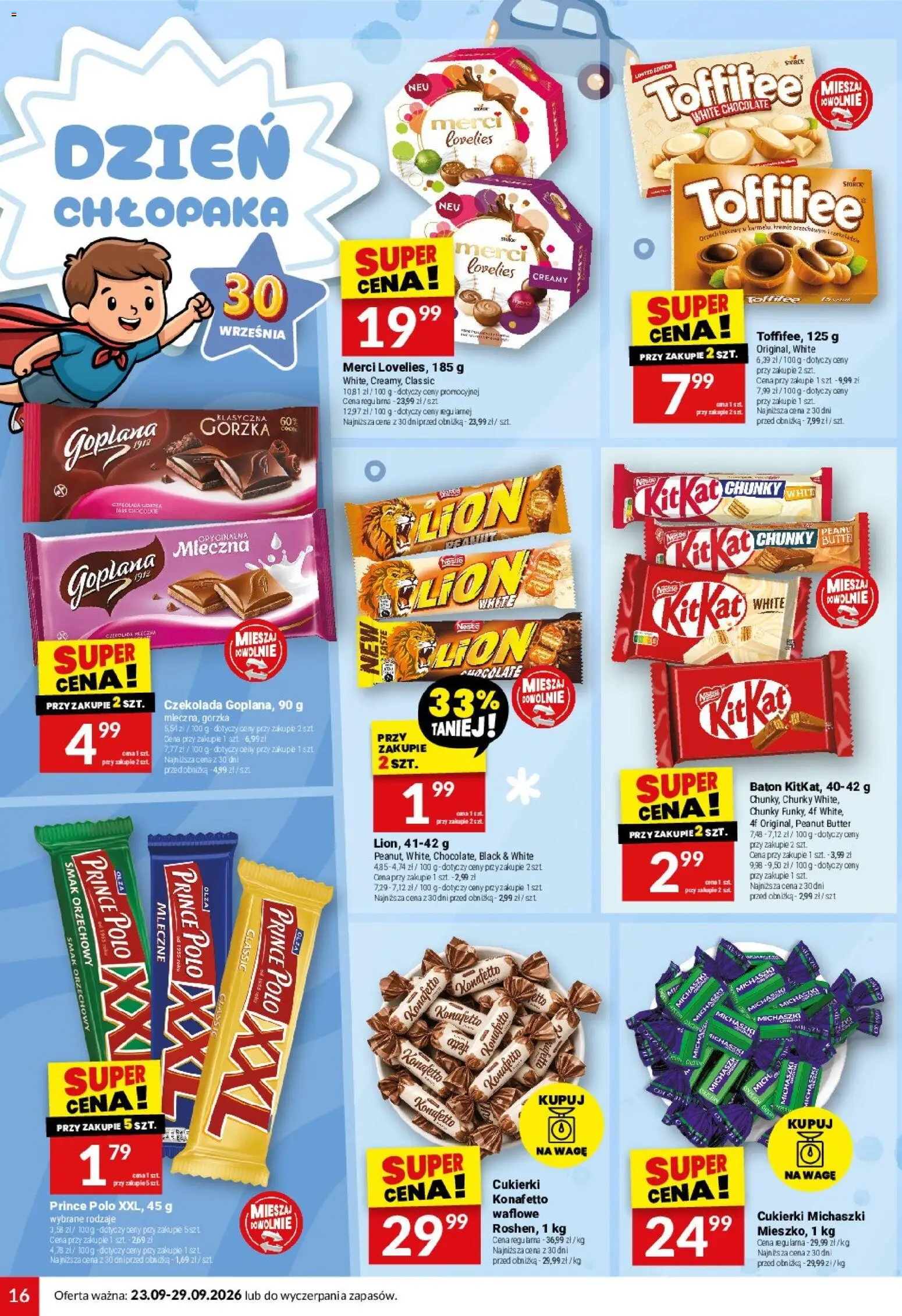 Twój Market gazetka od 23.09.2026 | Strona: 16 | Produkty: Prince polo xxl, Merci, Czekolada, Cukierki