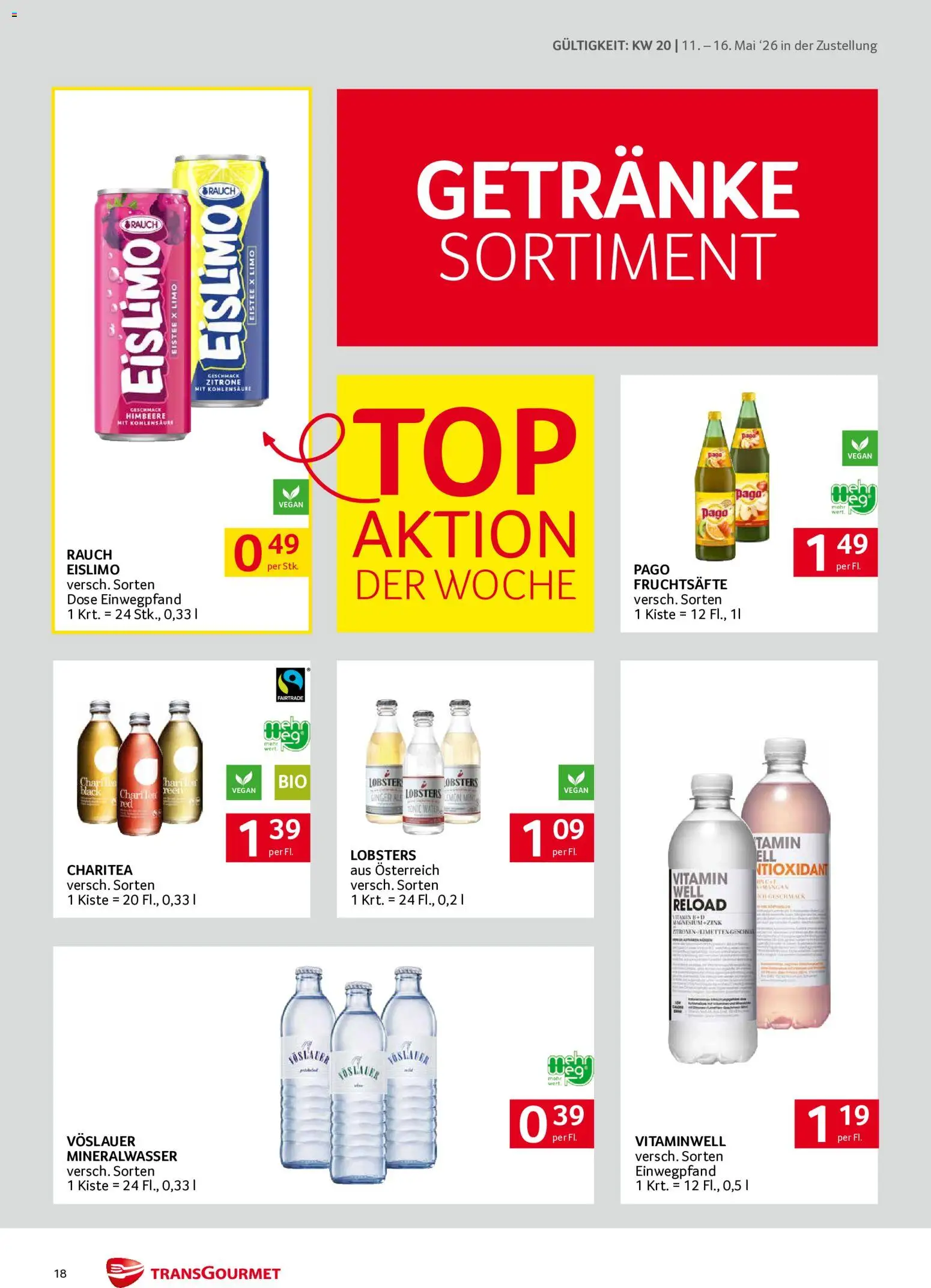 Transgourmet Zustellaktion gültig ab 11.05.2026 | Seite: 18 | Produkte: Zitrone, Himbeere