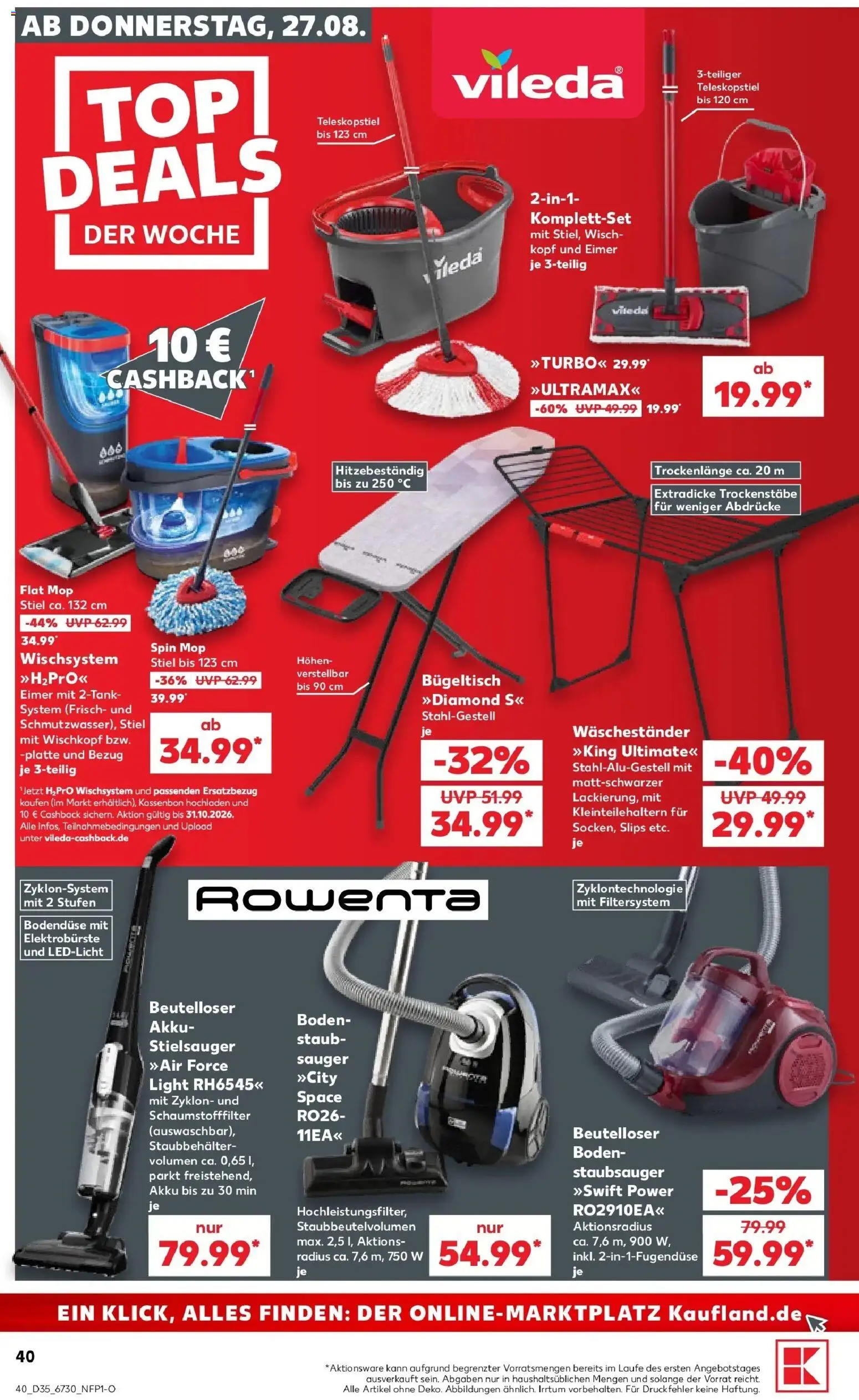 Prospekt Kaufland ab 24.08.2026 » Angebote Online zum Blättern | Seite: 51 | Produkte: Staubsauger, Waschestander