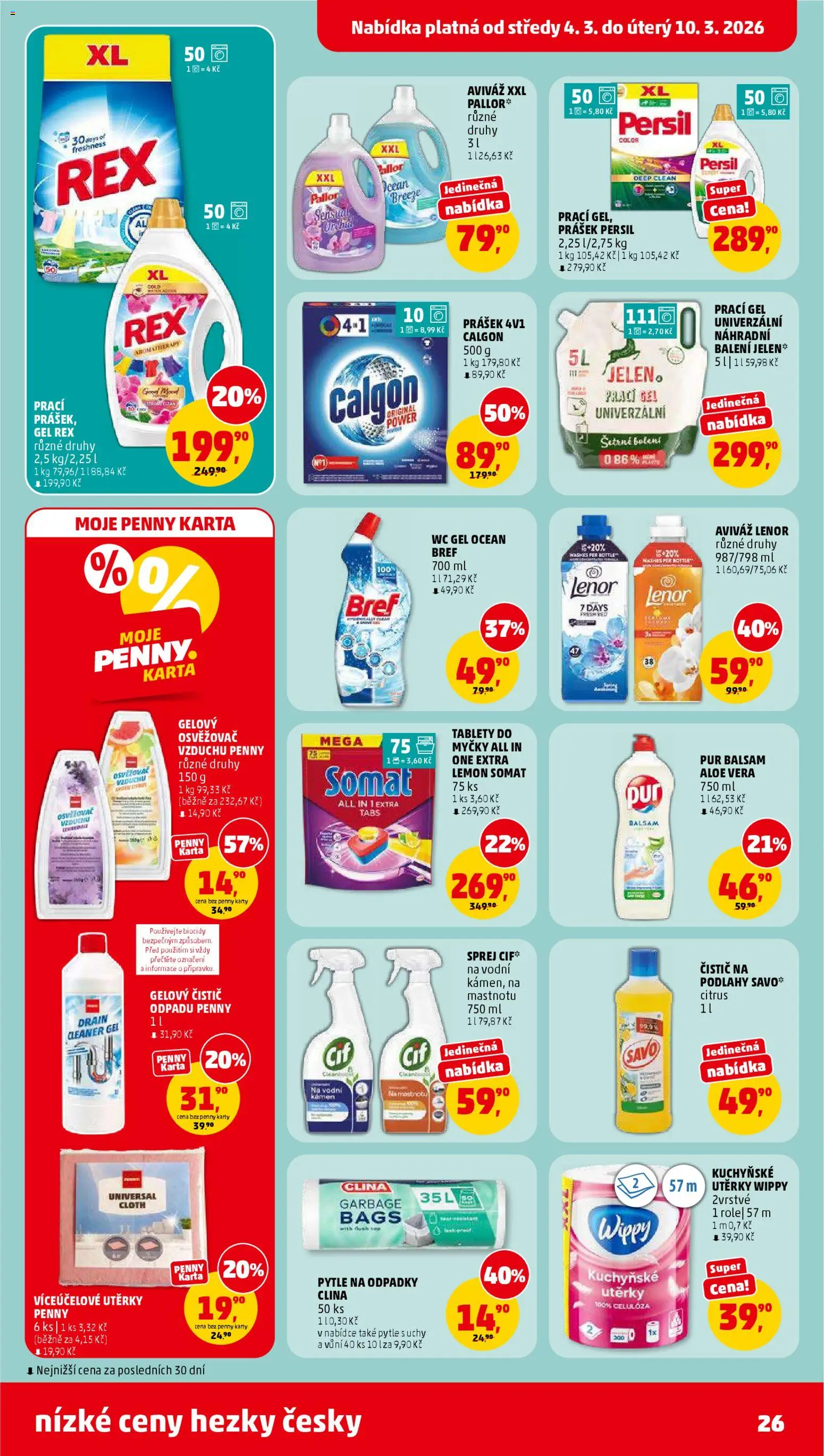 Penny Market leták od 04.03.2026 | Strana: 26 | Produkty: Lenor, Utěrky, Aloe vera, Aviváž Lenor