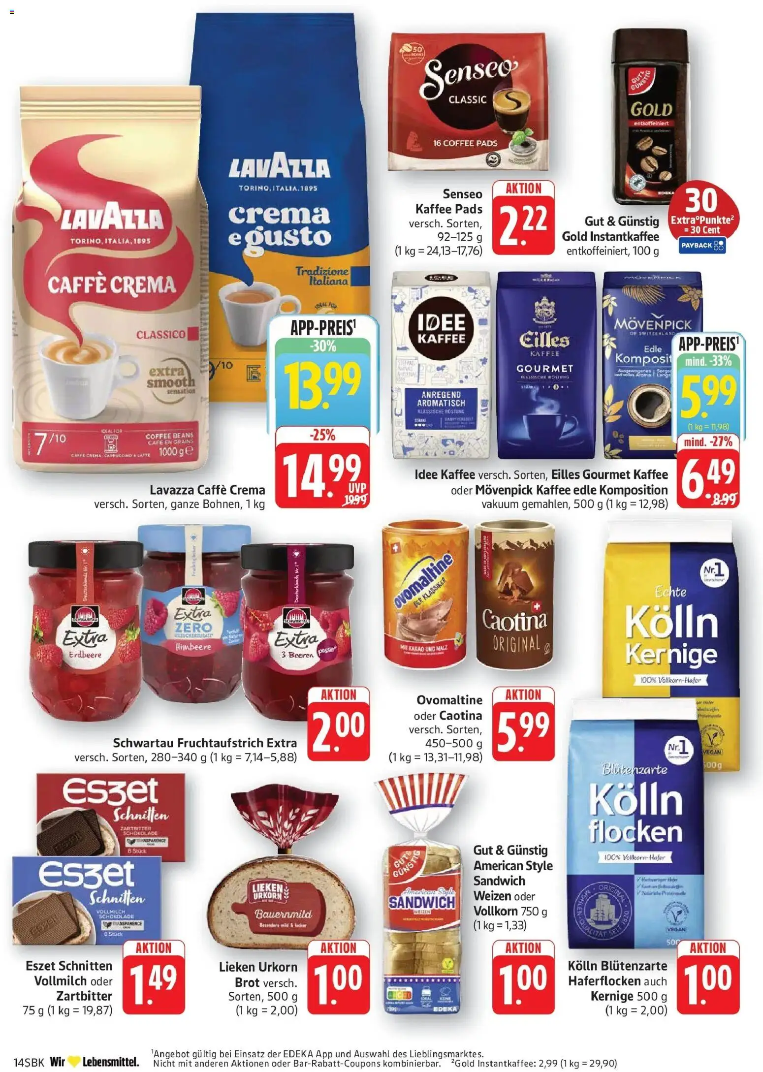 E center Prospekt Bruchsal (ab 24.08.2026) zum Blättern | Seite: 14 | Produkte: Ovomaltine, Kolln, Schokolade, Himbeere