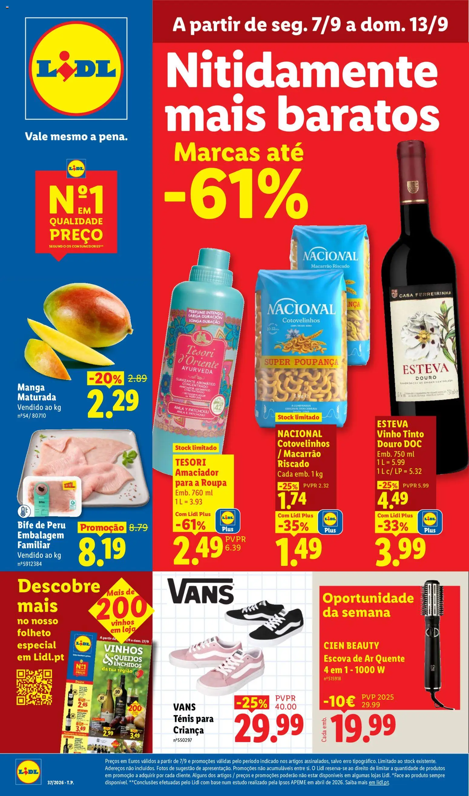 Lidl Promoções Semanais │ válido de 07/09/2026 | Página: 3 | Produtos: Manga, Vinho, Bife, Vinho tinto